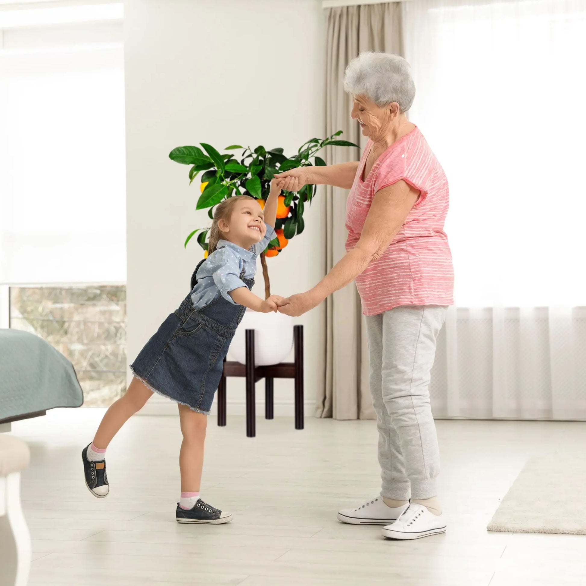 Blumenständer Bambus verstellbar braun Dunkelbraun von Relaxdays