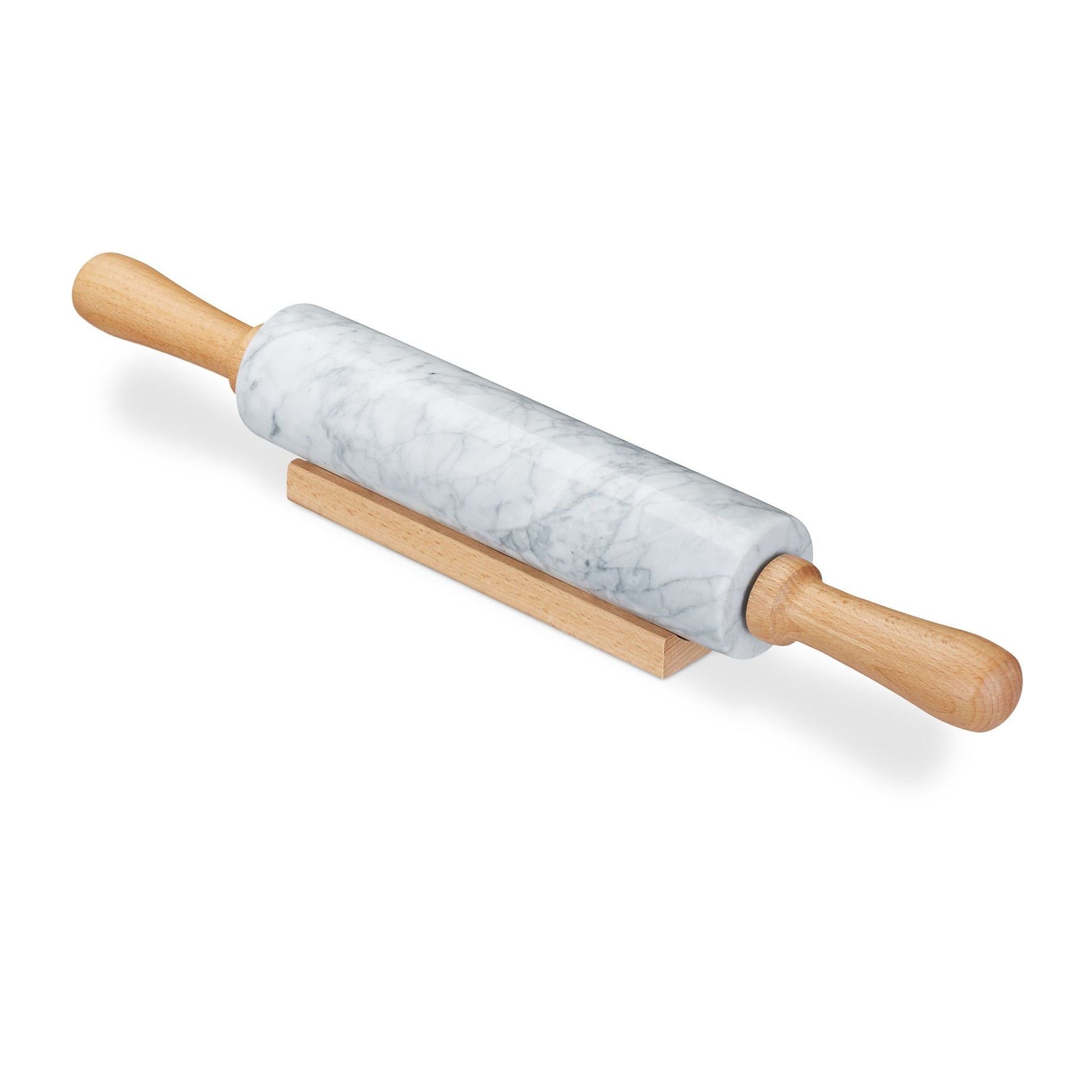 Nudelholz Marmor Weiss-Hellbraun von Relaxdays