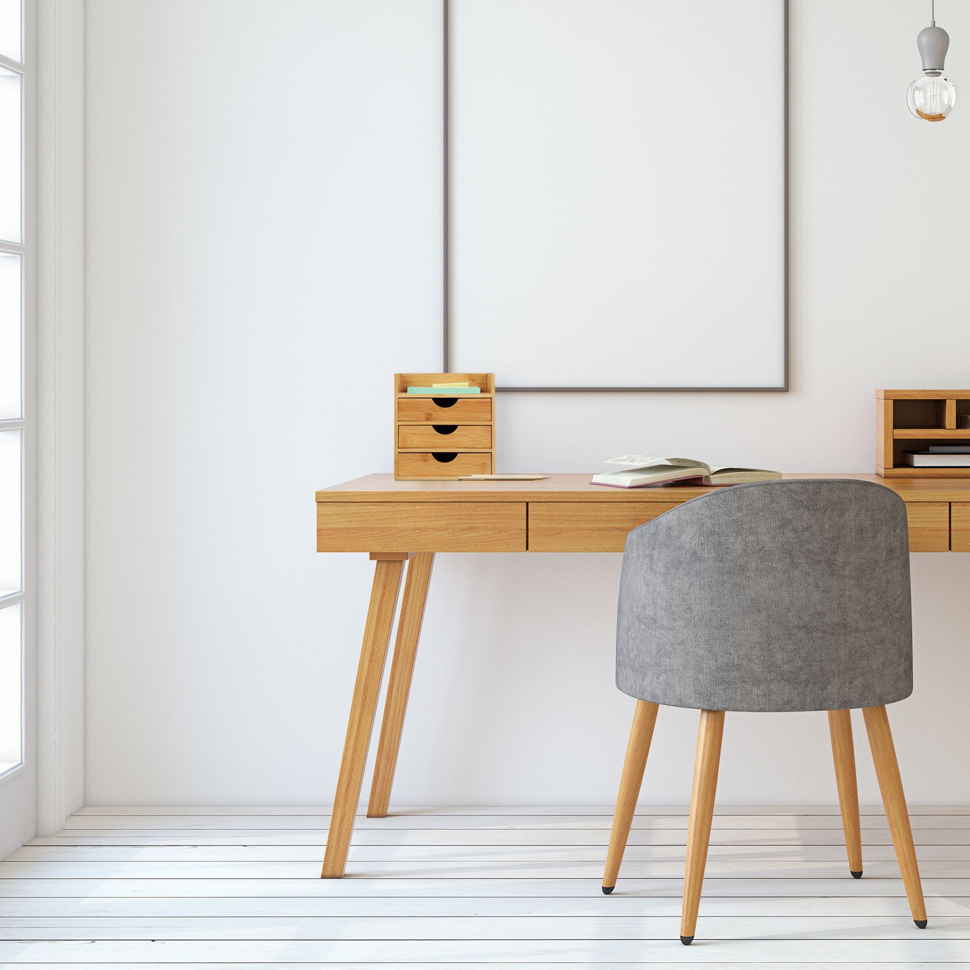 Schreibtisch Organizer mit 3 Schubladen Hellbraun von Relaxdays