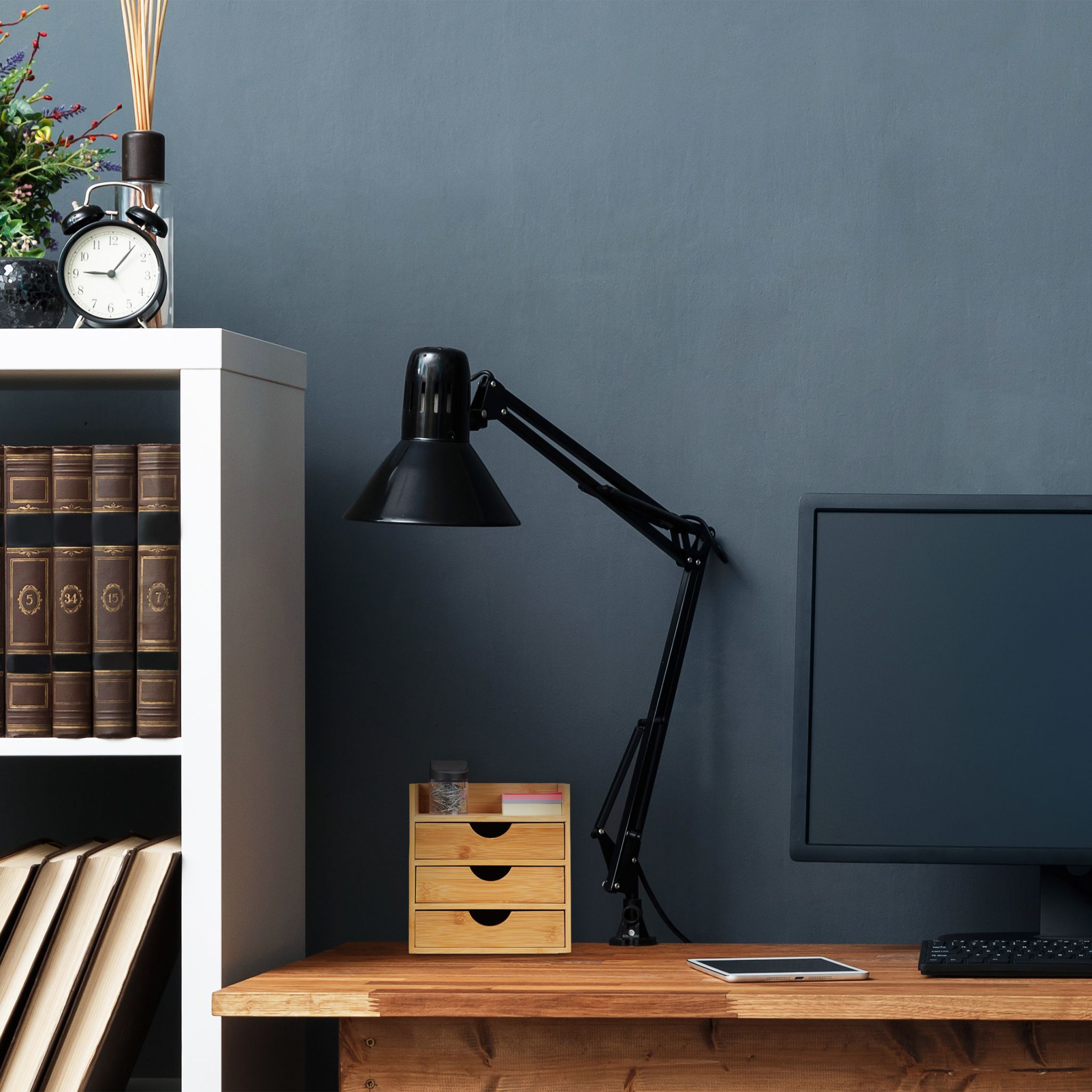 Schreibtisch Organizer mit 3 Schubladen Hellbraun von Relaxdays