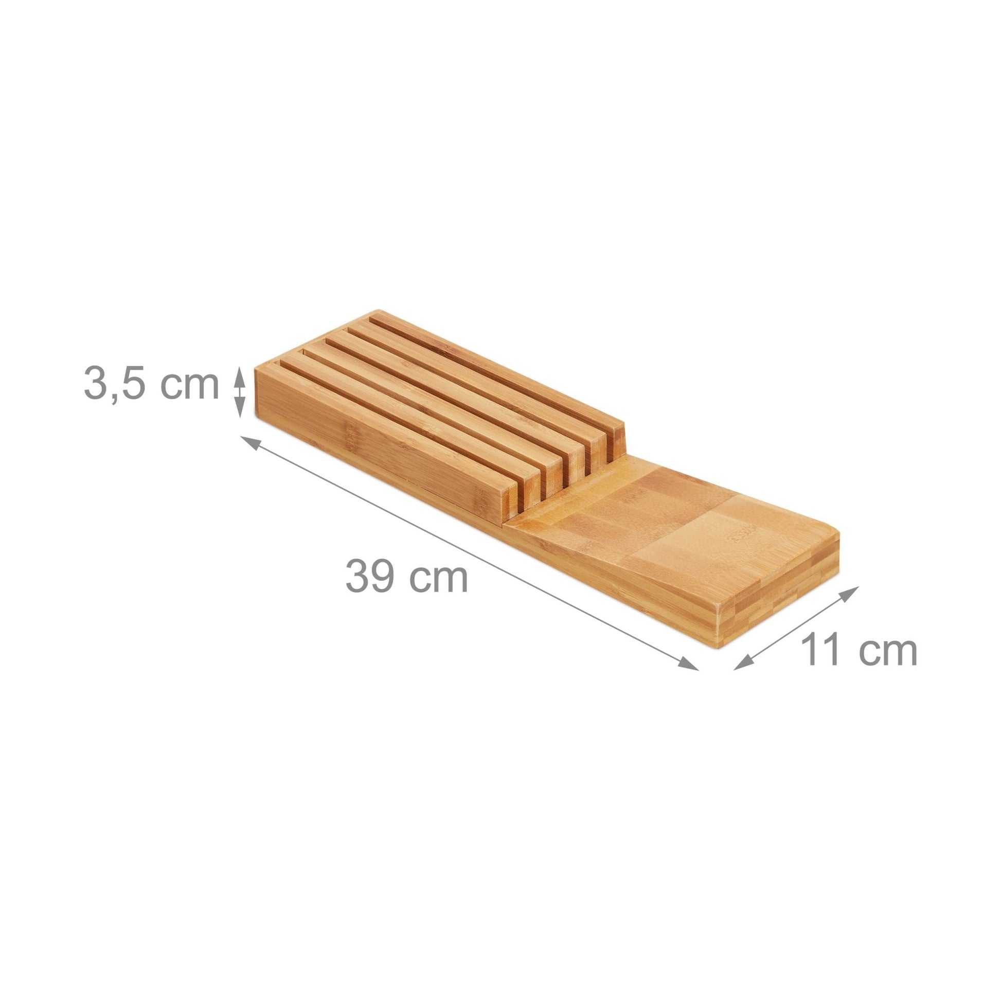 Messerorganizer Bambus für 5 Messer Hellbraun von Relaxdays