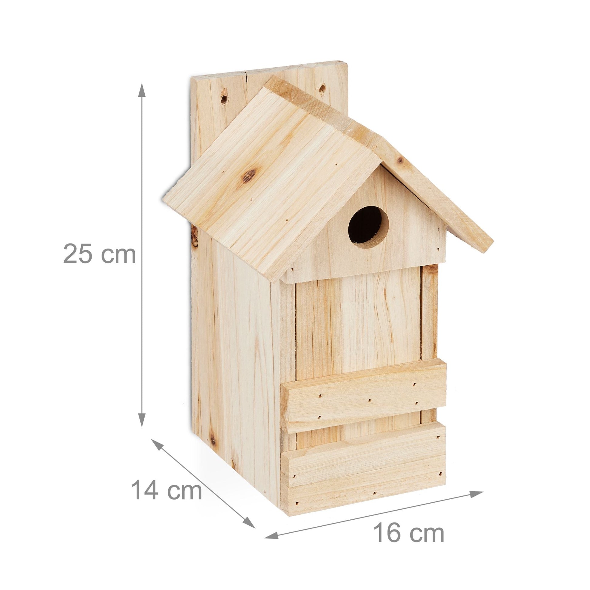 Nistkasten Holz mit Spitzdach Hellbraun von Relaxdays