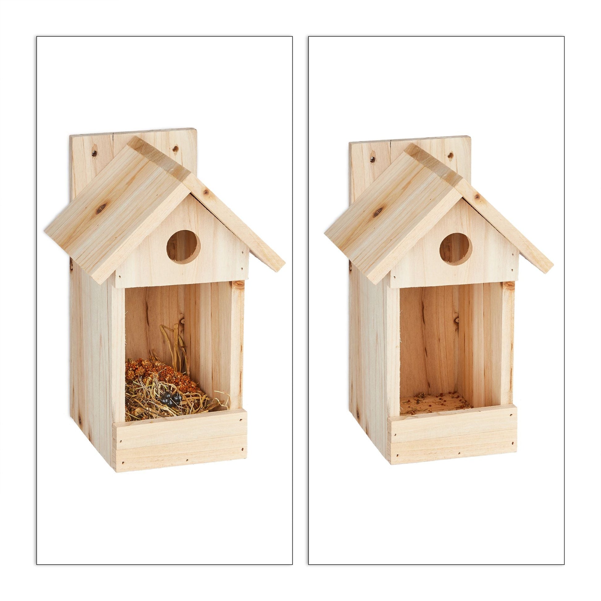 Nistkasten Holz mit Spitzdach Hellbraun von Relaxdays