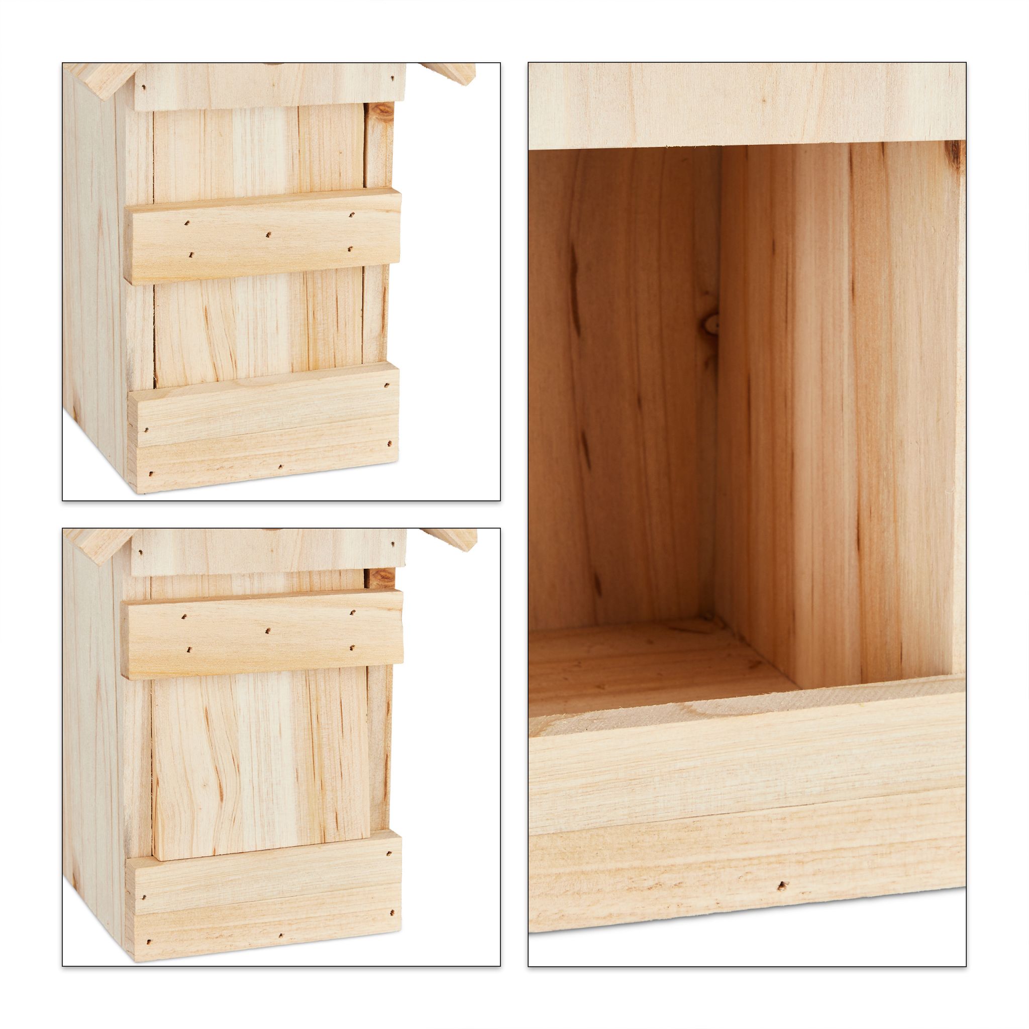 Nistkasten Holz mit Spitzdach Hellbraun von Relaxdays