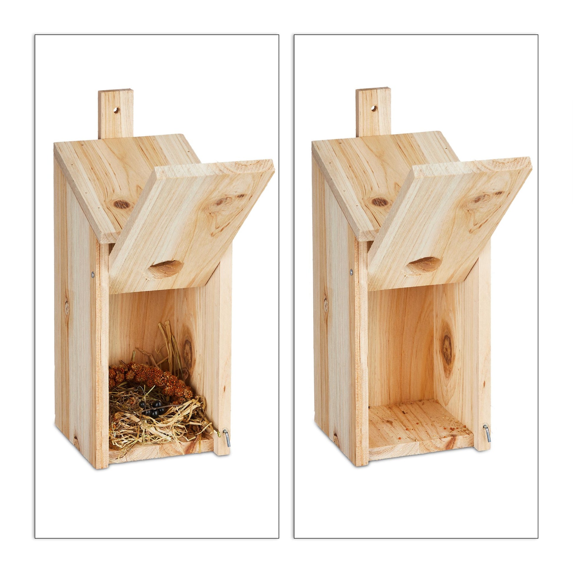Nistkasten Holz zum Aufhängen Hellbraun von Relaxdays