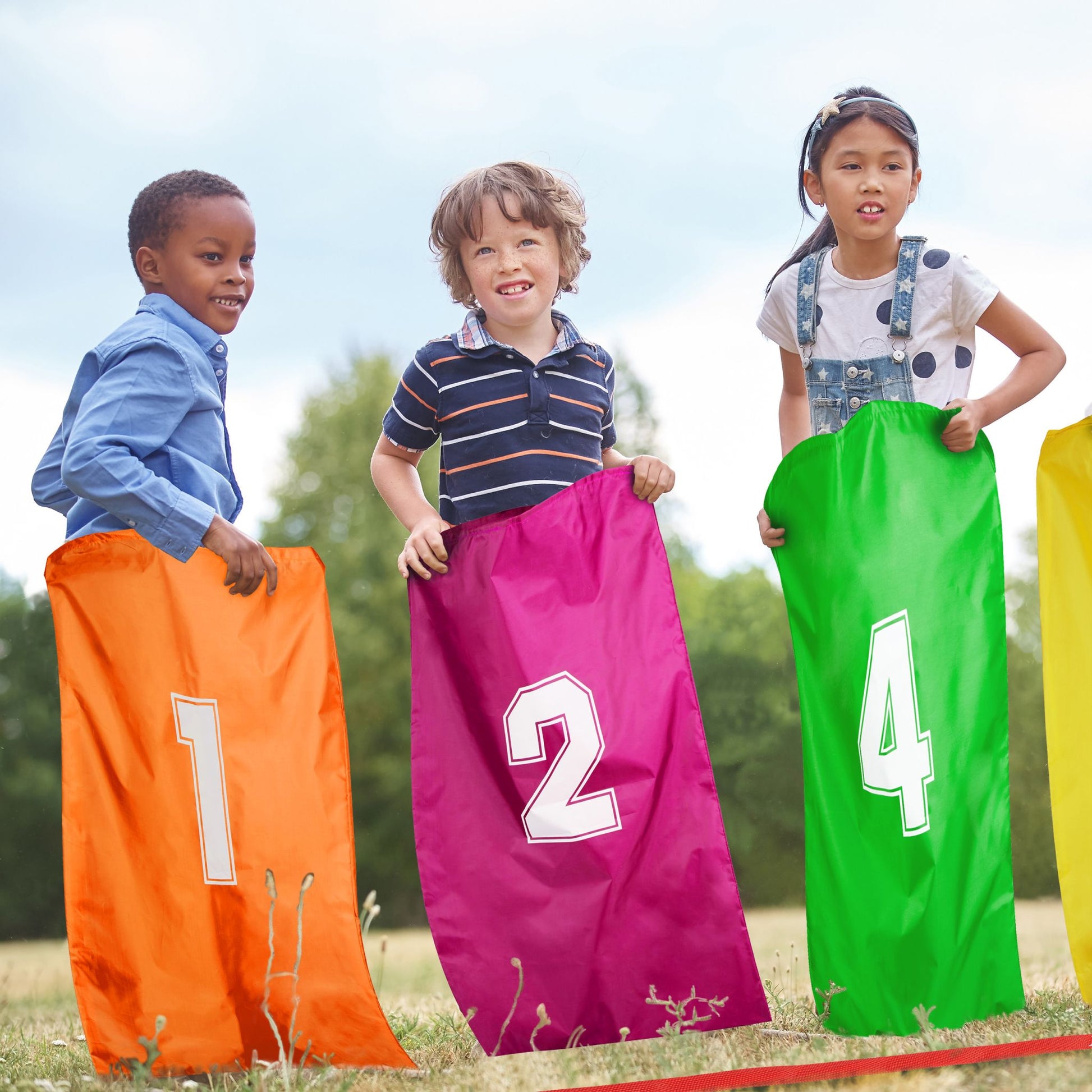 Kinderparty Spiele 3 in 1 Set Gelb-Grün-Rot von Relaxdays