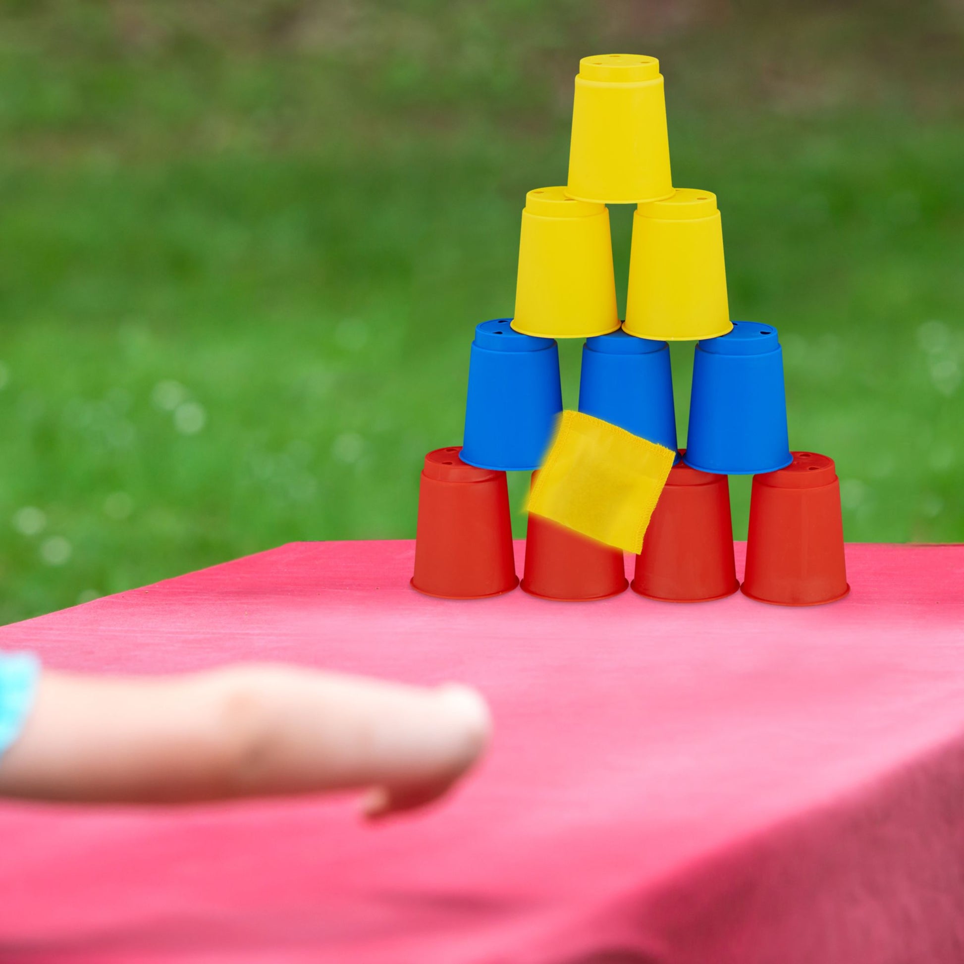 Kinderparty Spiele 3 in 1 Set Gelb-Grün-Rot von Relaxdays