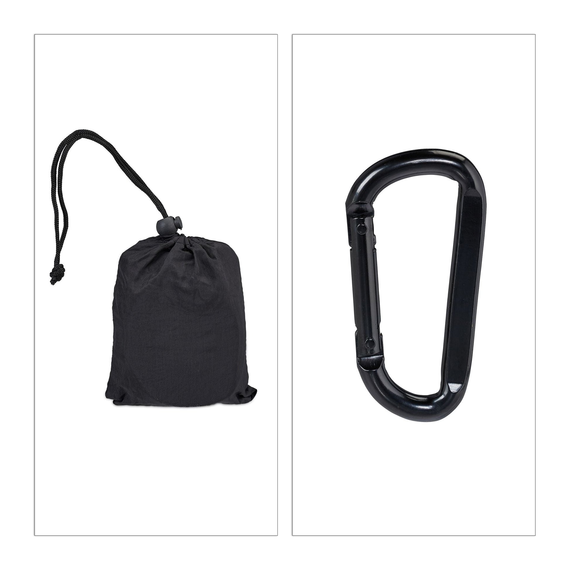 Hängematte Befestigung Set Blau-Schwarz von Relaxdays