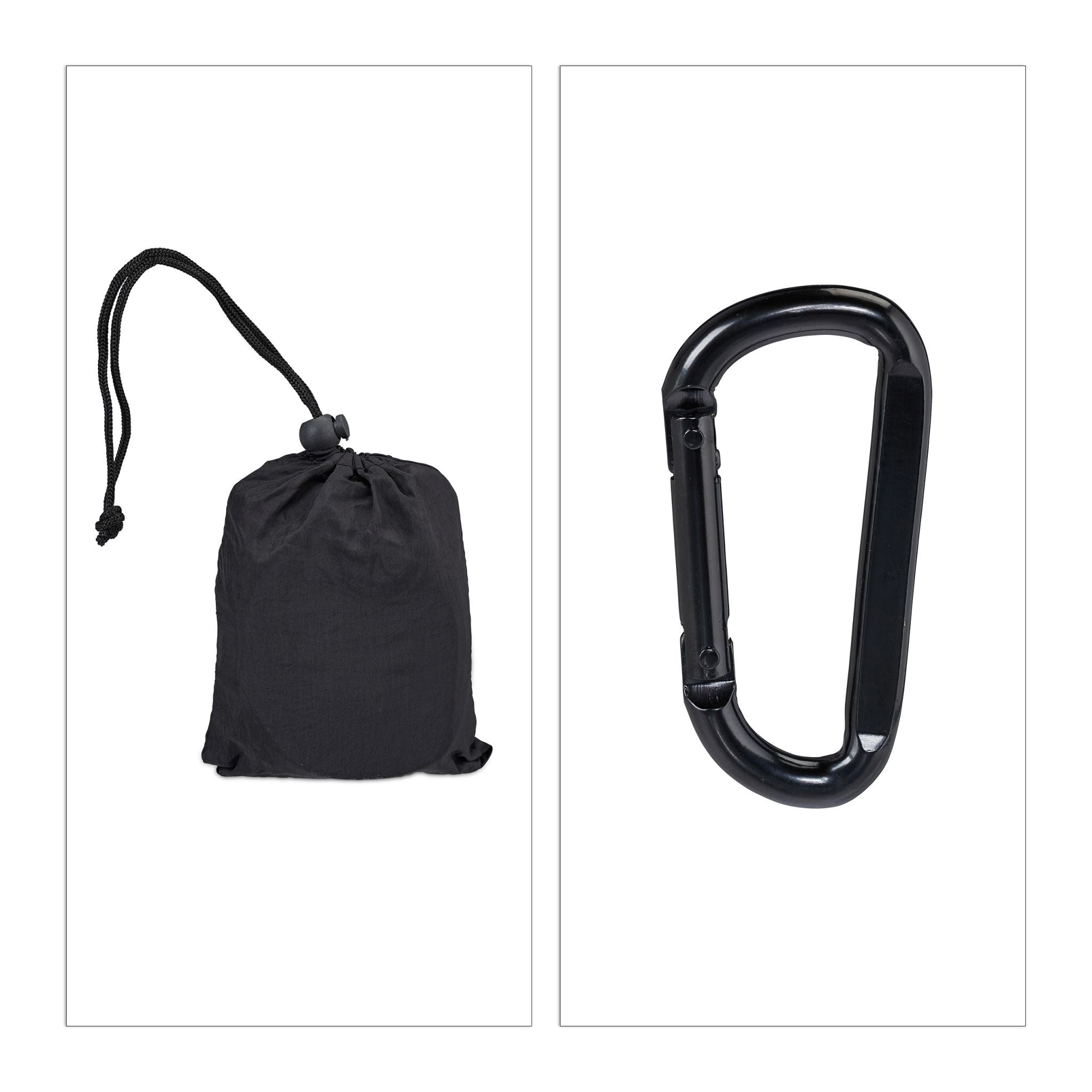 Hängematte Befestigung Set Blau-Schwarz von Relaxdays