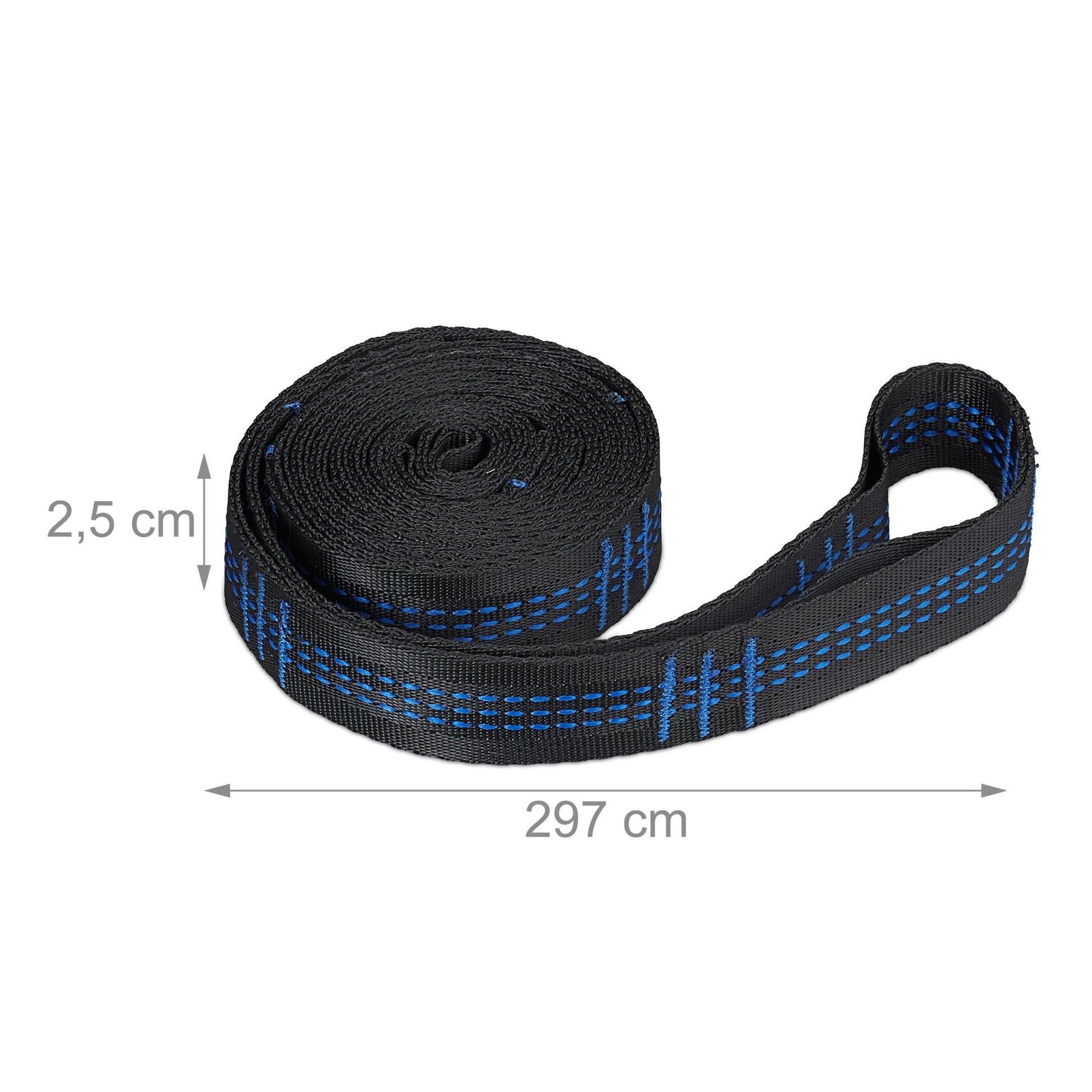 Hängematte Befestigung Set Blau-Schwarz von Relaxdays