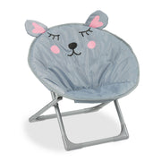 Faltbarer Moonchair für Kinder Rosa-Schwarz-Grau von Relaxdays