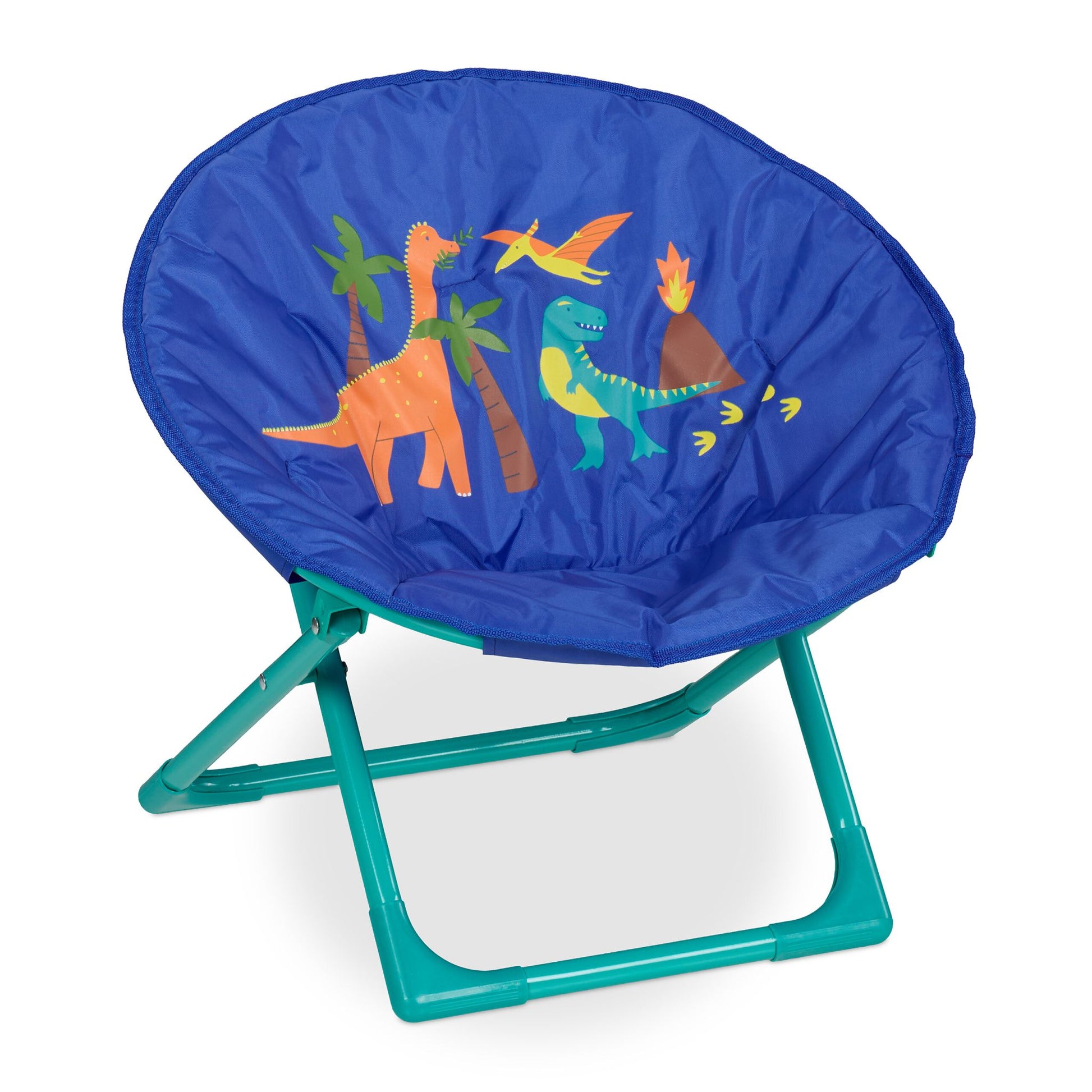 Faltbarer Moonchair für Kinder Blau-Braun-Türkis von Relaxdays