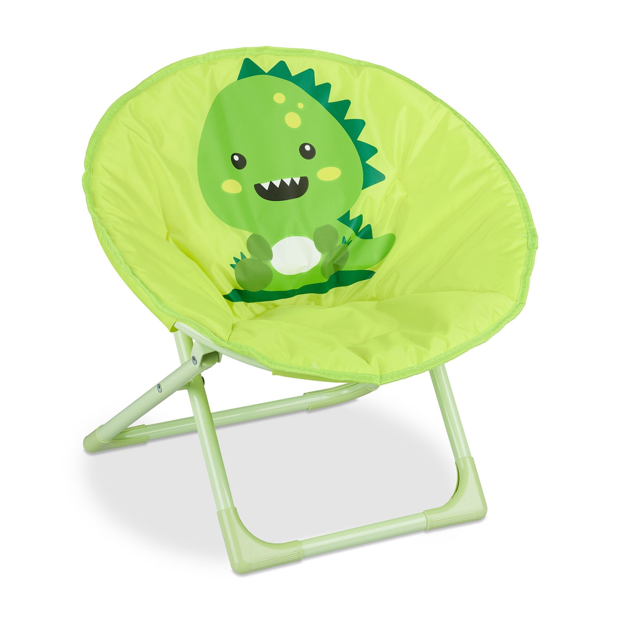 Faltbarer Moonchair für Kinder Weiss-Grün-Schwarz von Relaxdays