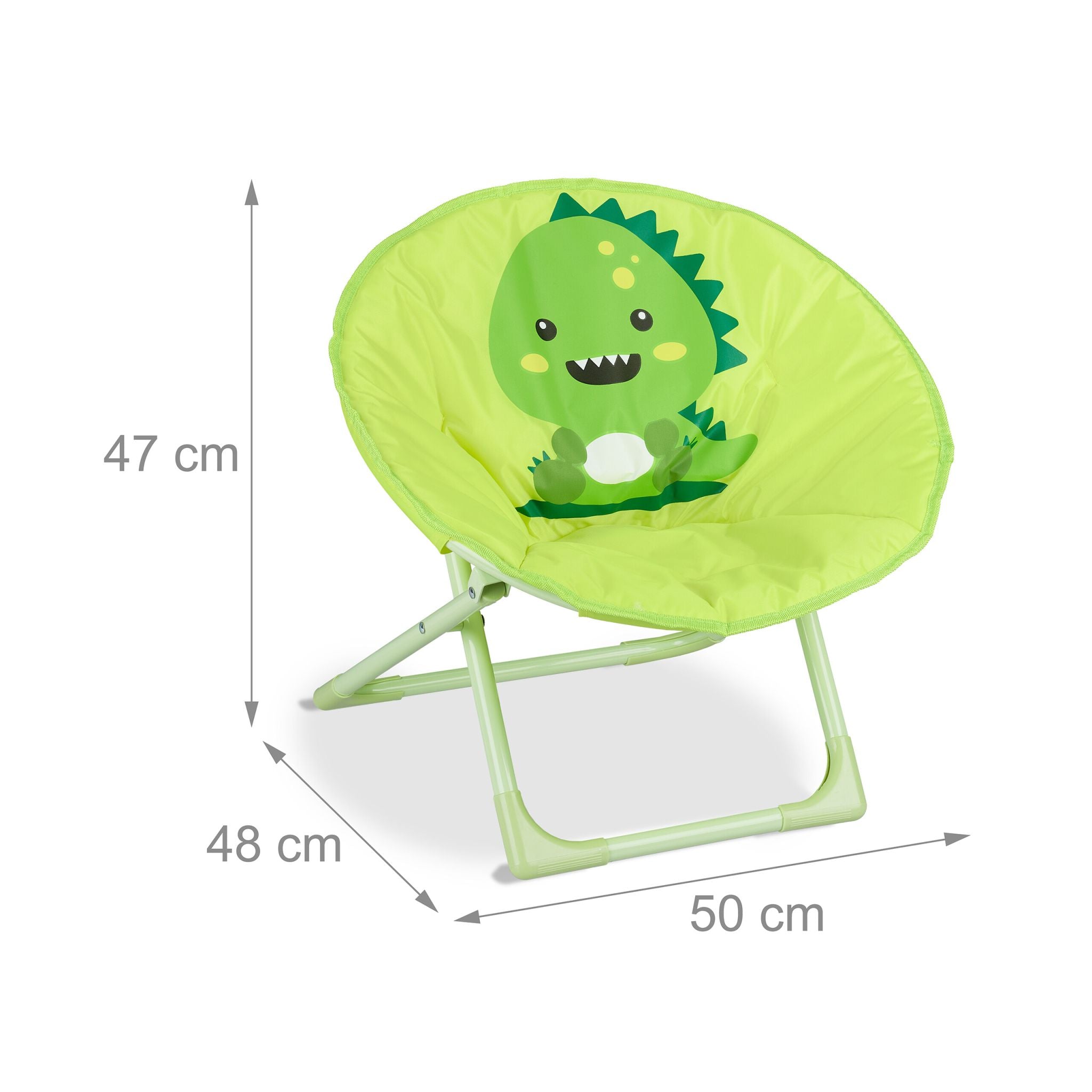 Faltbarer Moonchair für Kinder Weiss-Grün-Schwarz von Relaxdays