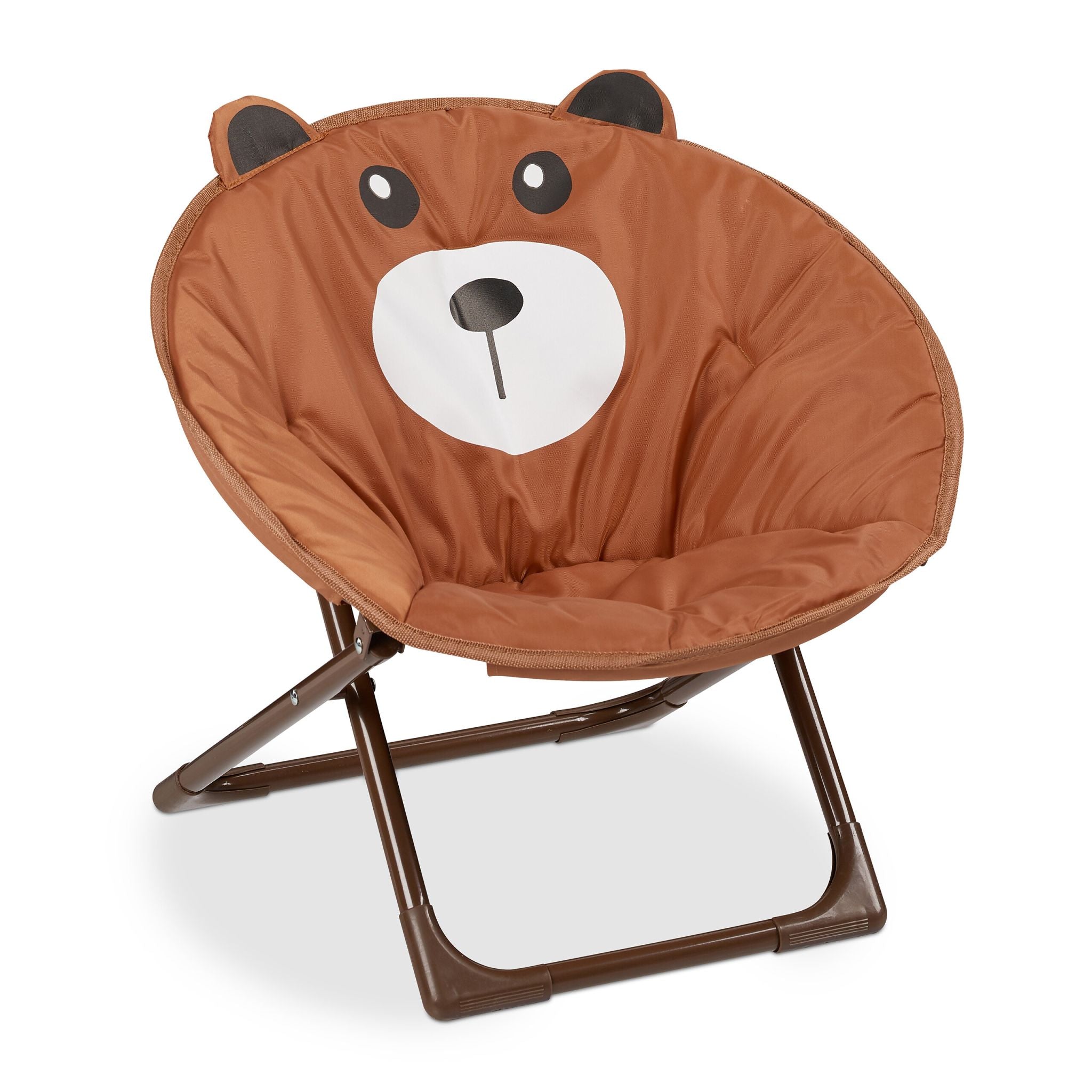 Faltbarer Moonchair für Kinder Weiss-Braun-Schwarz von Relaxdays