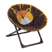 Faltbarer Moonchair für Kinder Braun-Gelb-Orange von Relaxdays