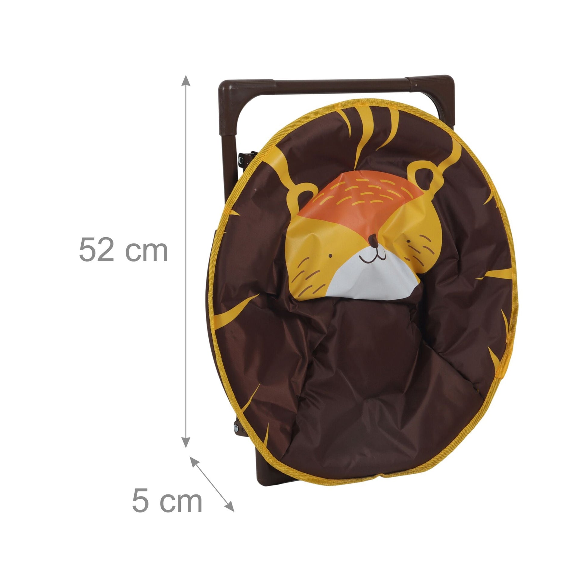 Faltbarer Moonchair für Kinder Braun-Gelb-Orange von Relaxdays