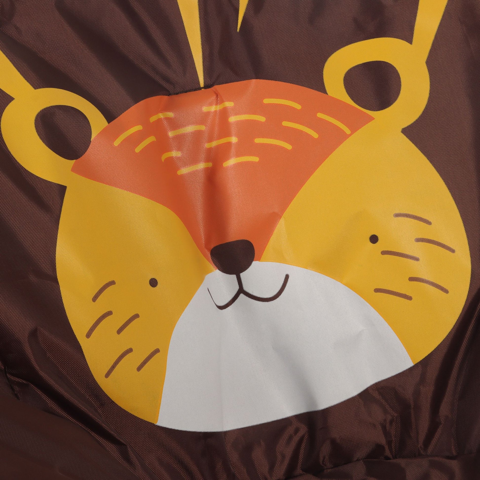 Faltbarer Moonchair für Kinder Braun-Gelb-Orange von Relaxdays