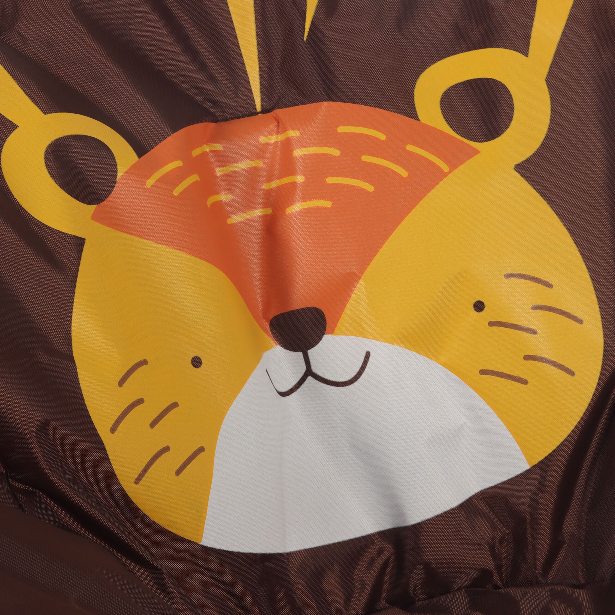 Faltbarer Moonchair für Kinder Braun-Gelb-Orange von Relaxdays