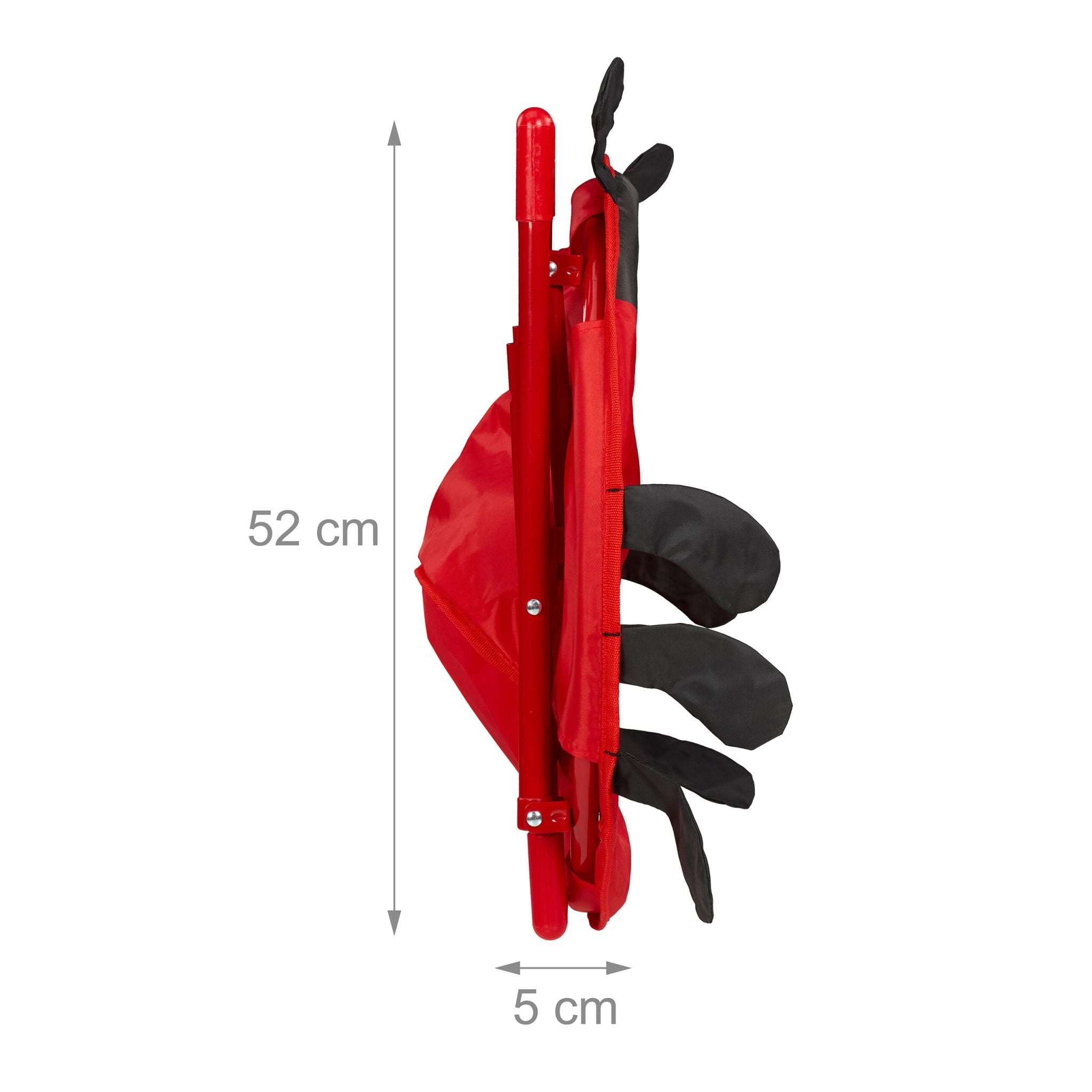 Faltbarer Moonchair für Kinder Weiss-Rot-Schwarz von Relaxdays