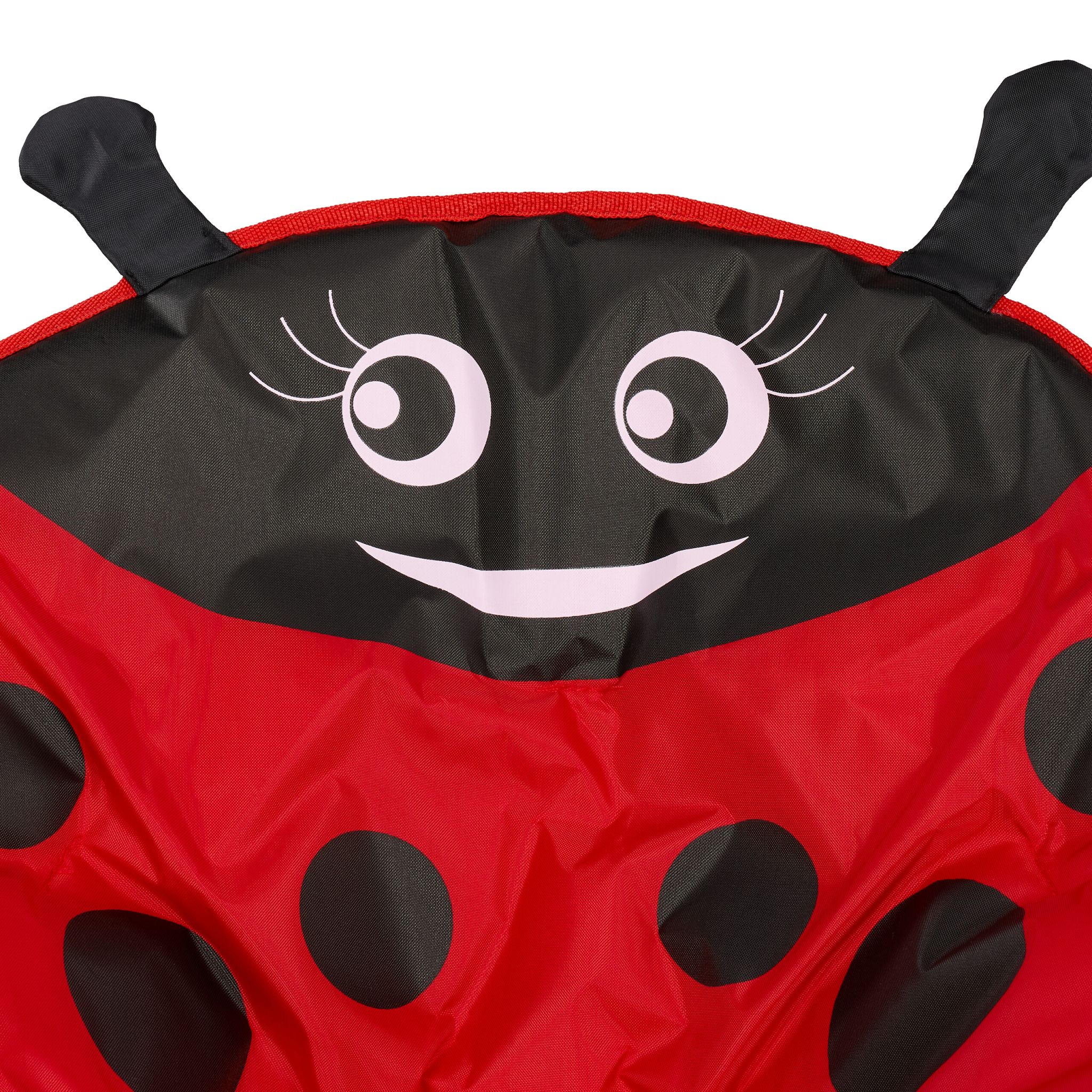 Faltbarer Moonchair für Kinder Weiss-Rot-Schwarz von Relaxdays