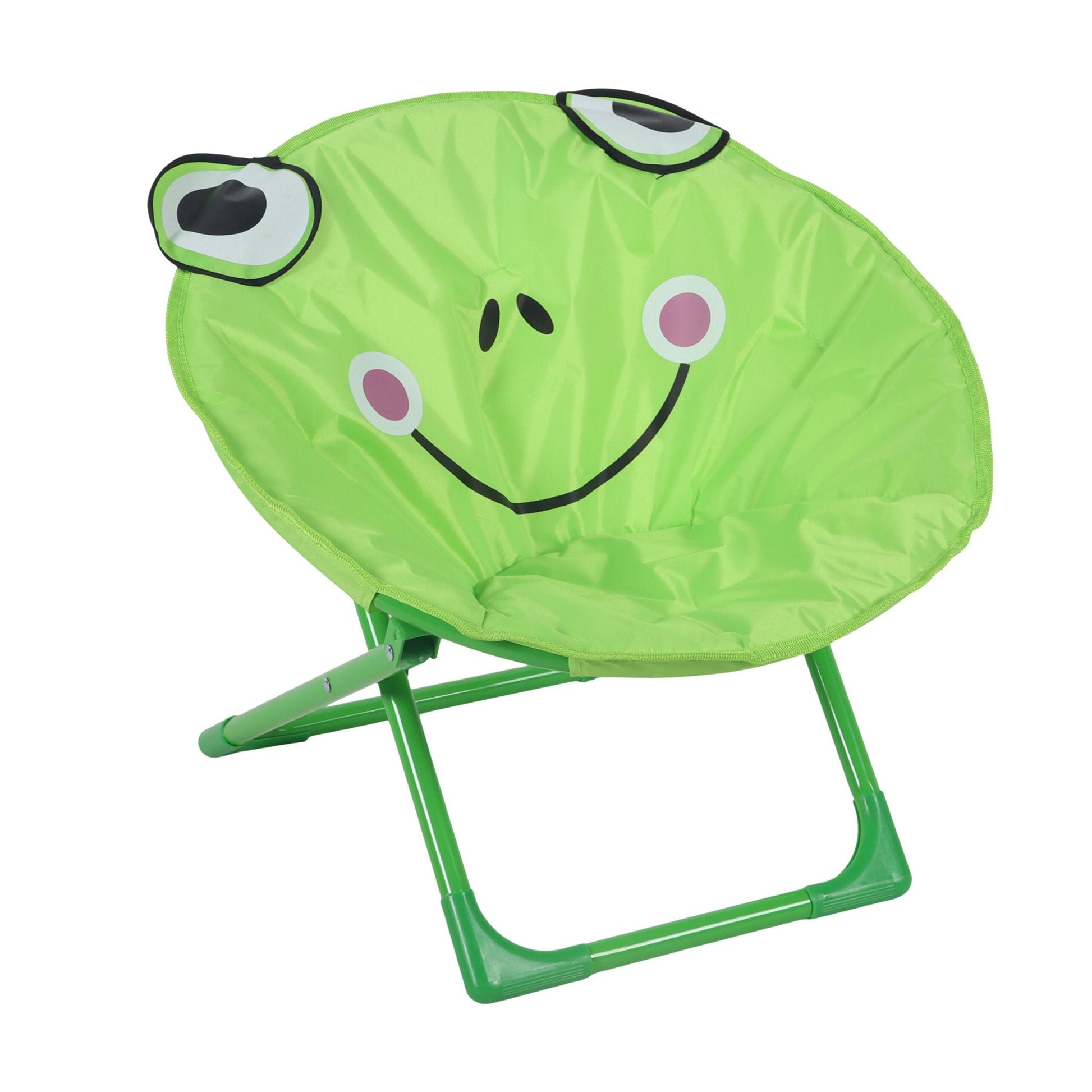 Faltbarer Moonchair für Kinder Weiss-Grün-Rosa von Relaxdays