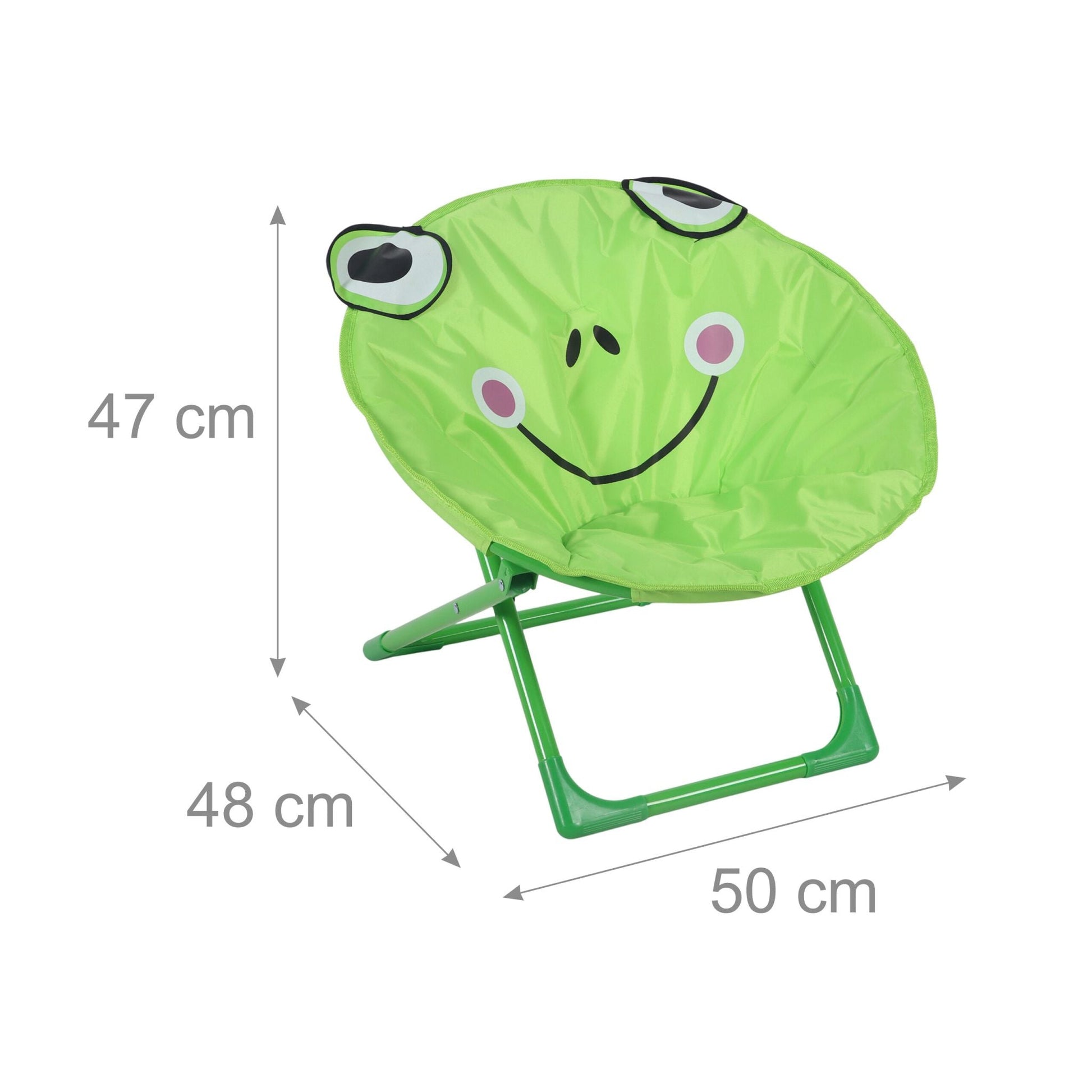 Faltbarer Moonchair für Kinder Weiss-Grün-Rosa von Relaxdays