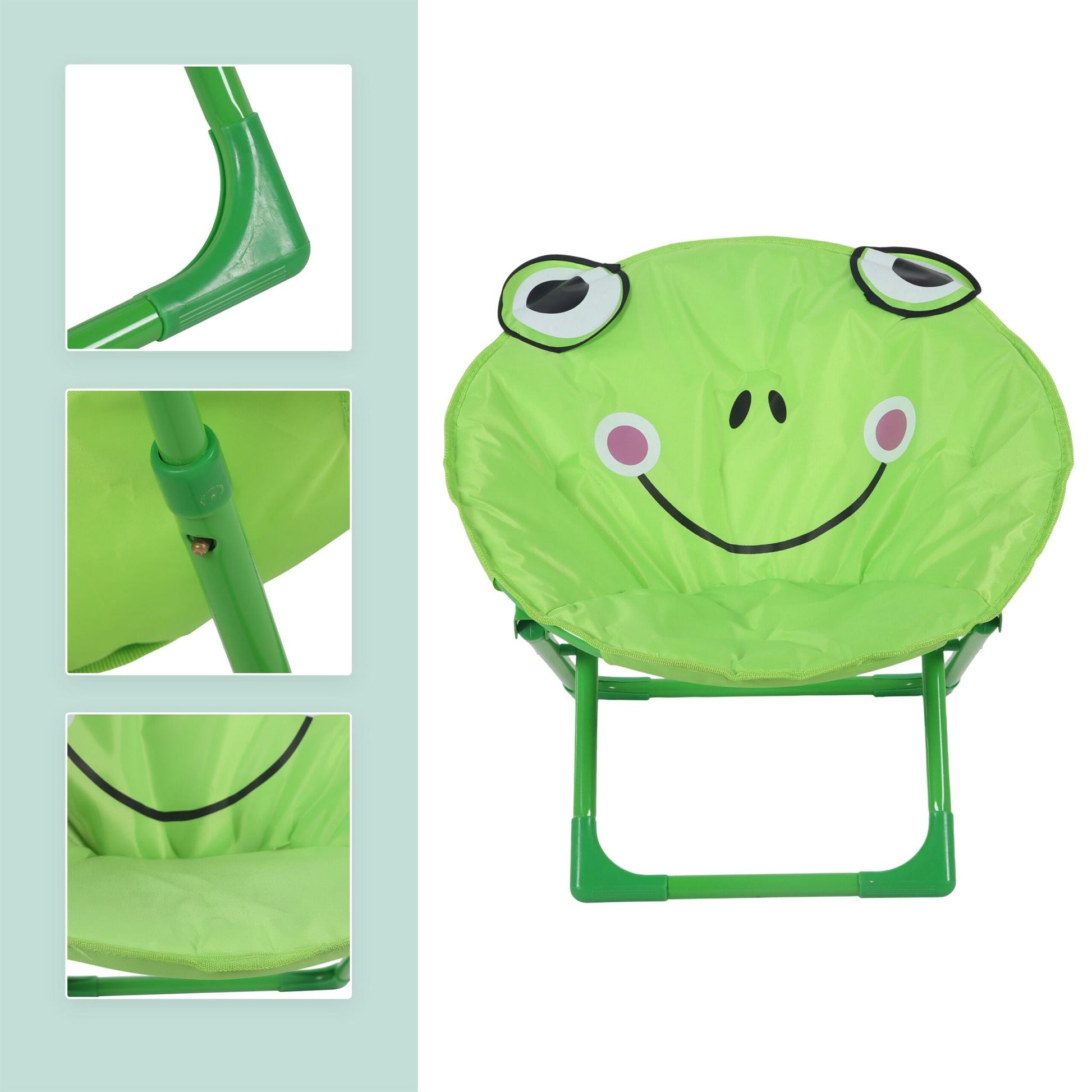 Faltbarer Moonchair für Kinder Weiss-Grün-Rosa von Relaxdays