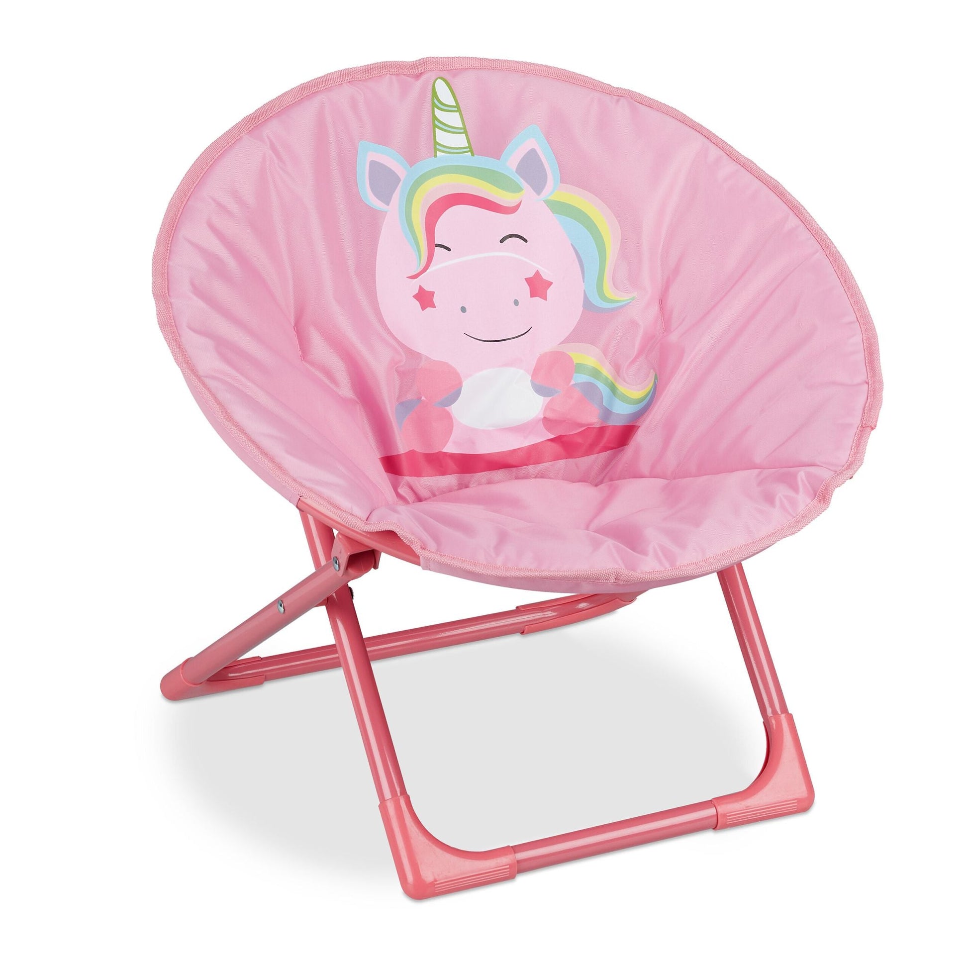 Faltbarer Moonchair für Kinder Gelb-Hellblau-Pink von Relaxdays