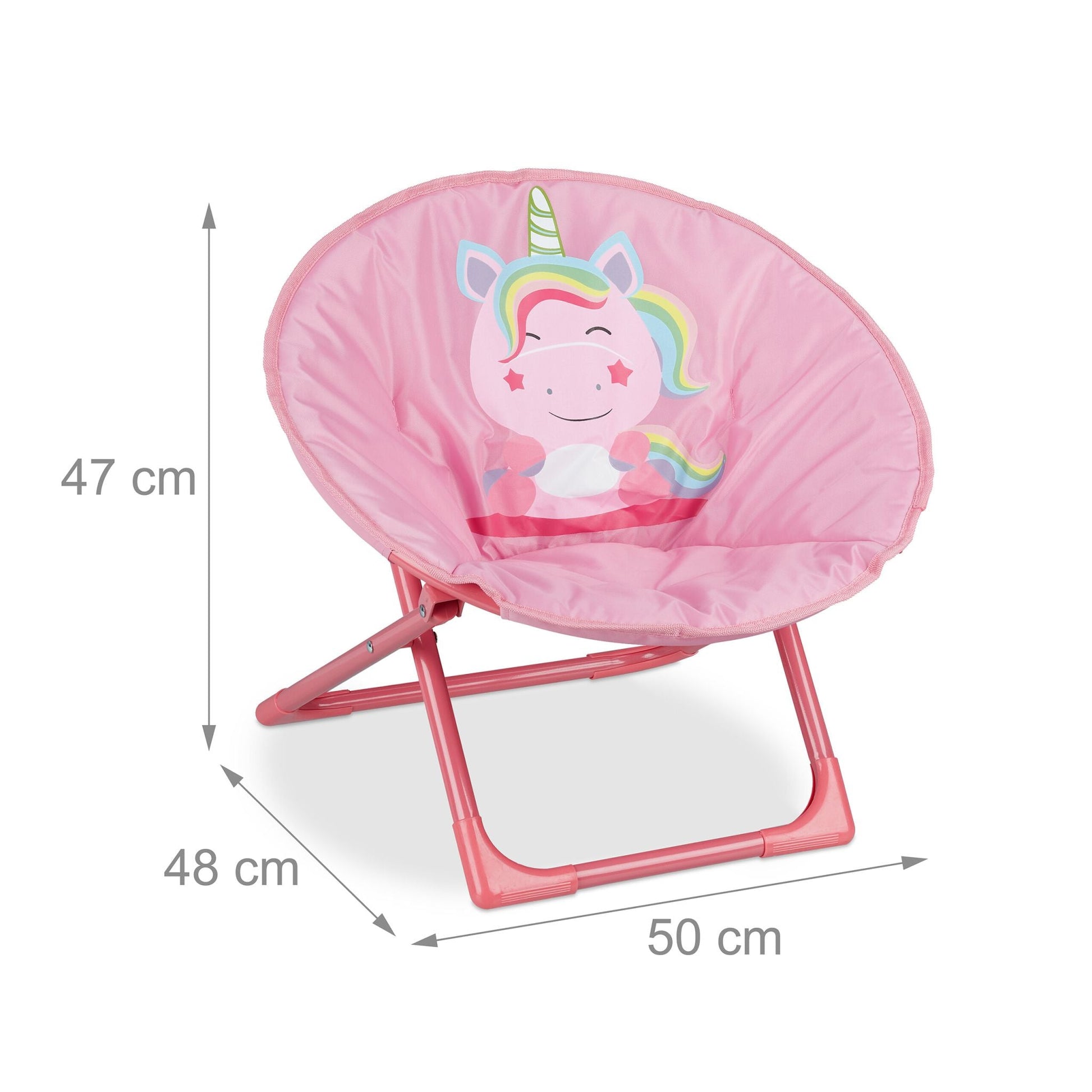 Faltbarer Moonchair für Kinder Gelb-Hellblau-Pink von Relaxdays