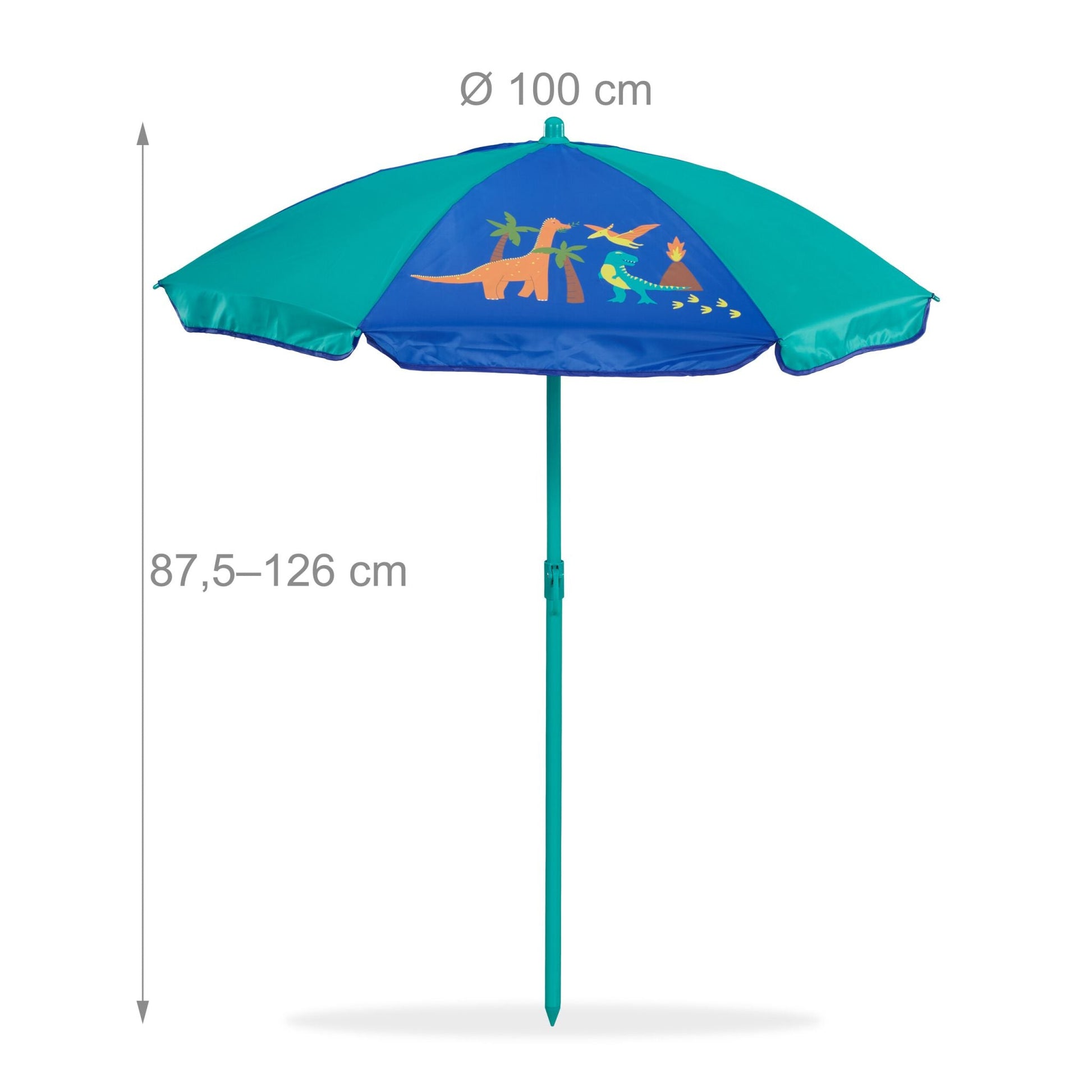 Camping Kindersitzgruppe mit Schirm Blau-Orange-Türkis von Relaxdays