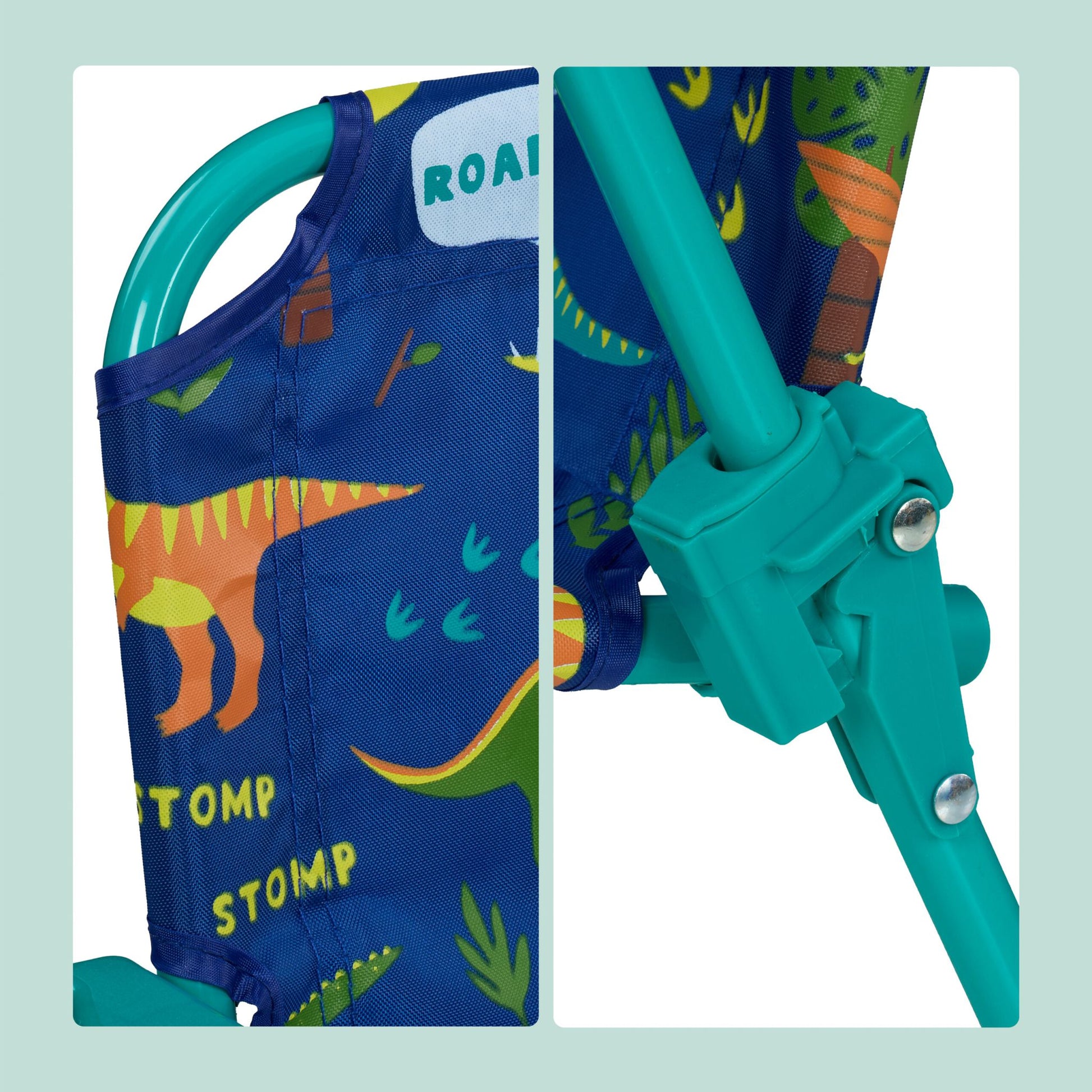 Camping Kindersitzgruppe mit Schirm Blau-Orange-Türkis von Relaxdays