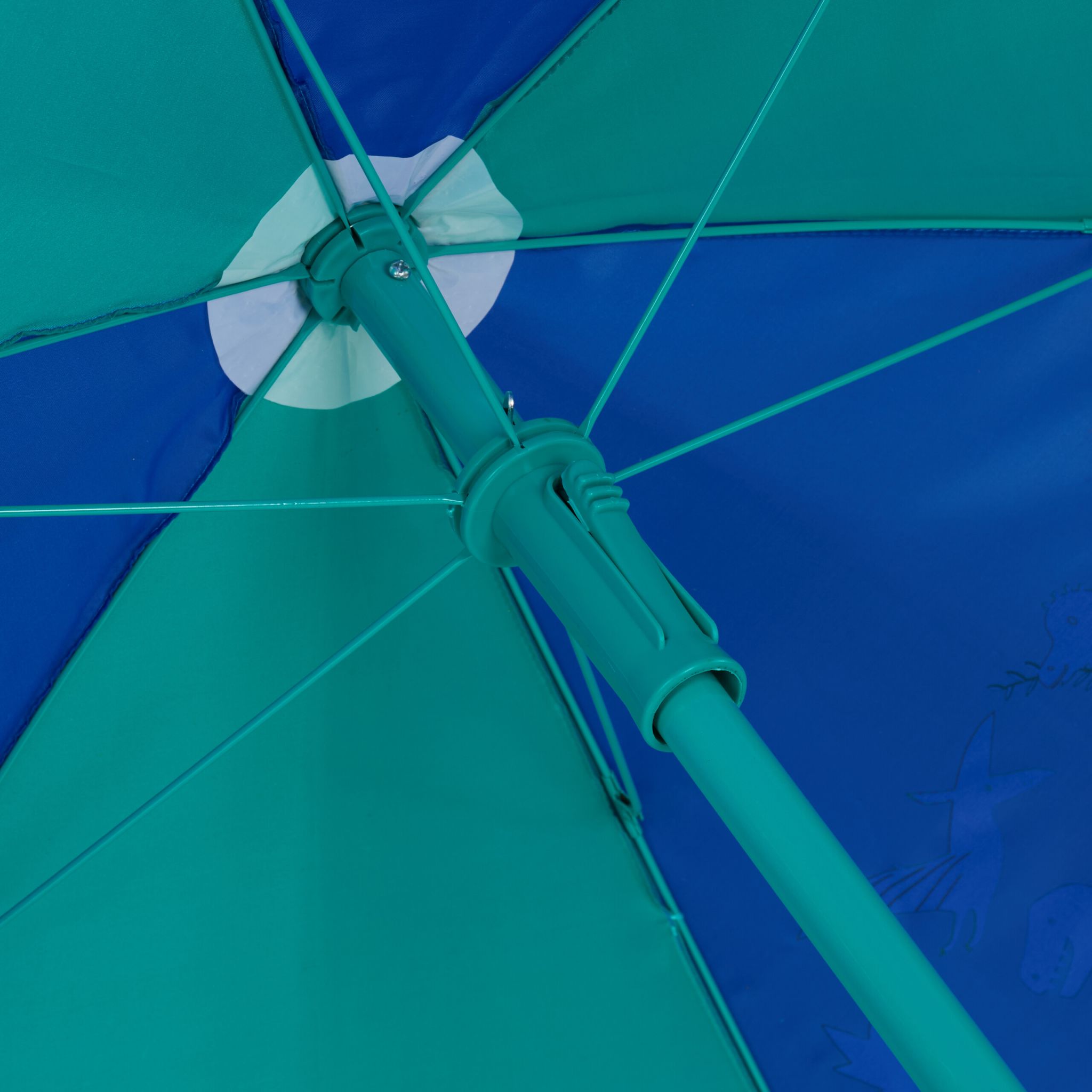Camping Kindersitzgruppe mit Schirm Blau-Orange-Türkis von Relaxdays