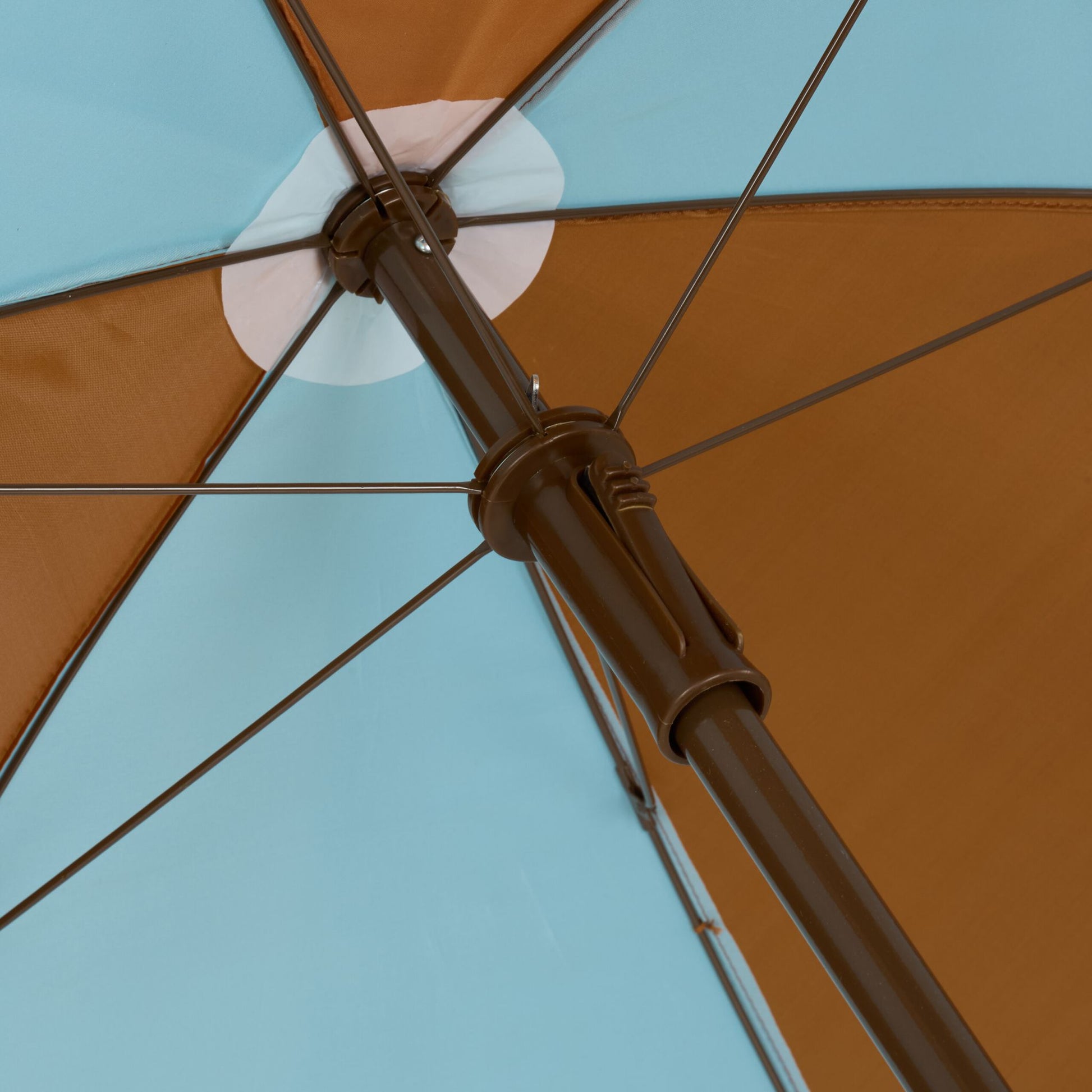 Camping Kindersitzgruppe mit Schirm Braun-Hellblau-Hellbraun von Relaxdays