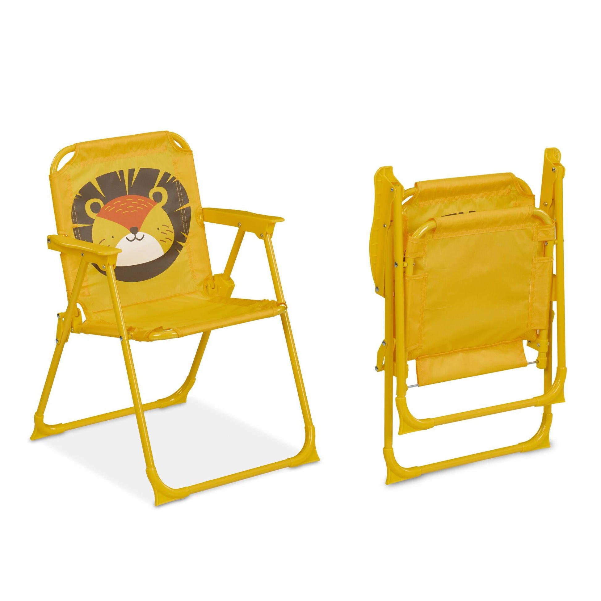 Camping Kindersitzgruppe mit Schirm Gelb-Hellbraun von Relaxdays