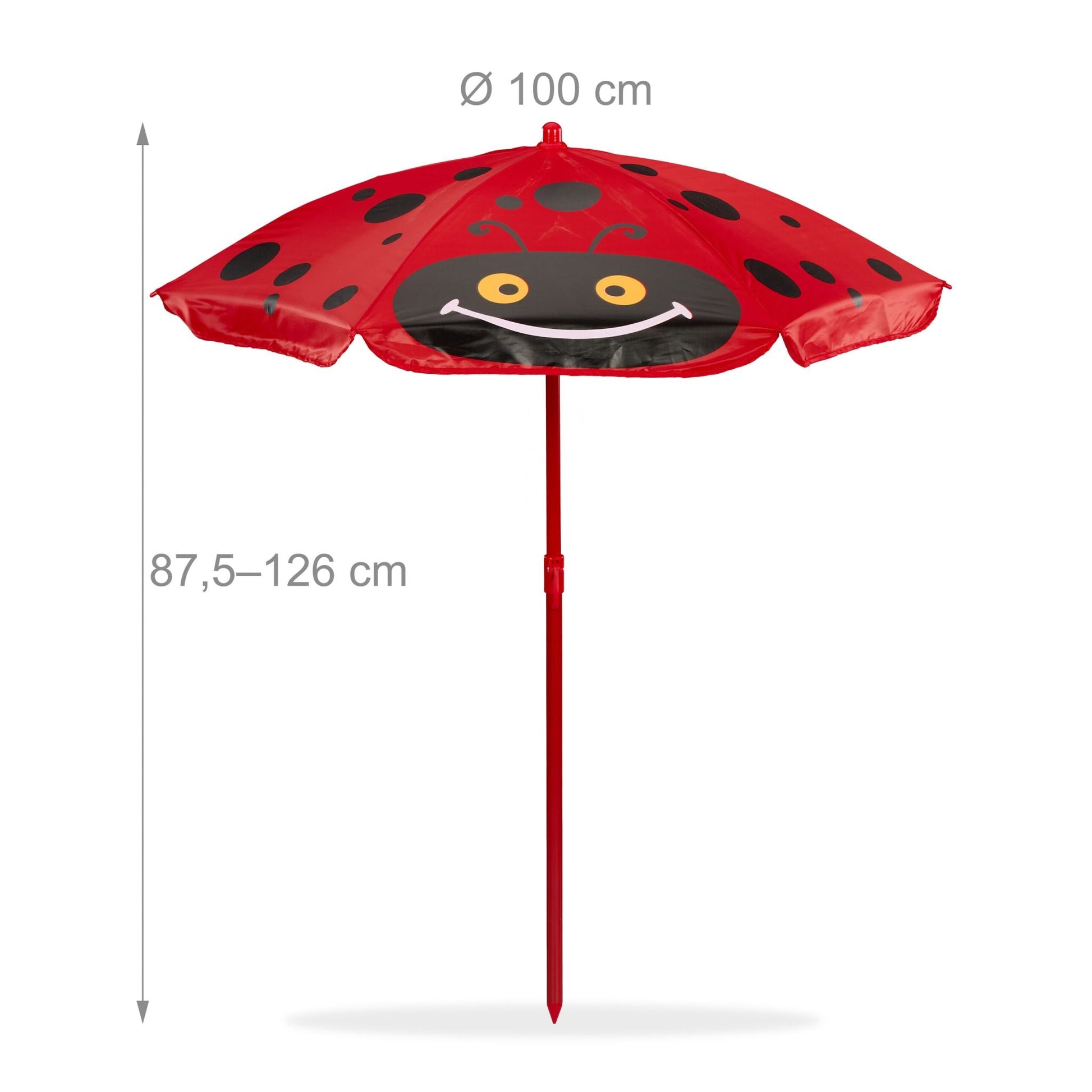 Camping Kindersitzgruppe mit Schirm Rot-Schwarz von Relaxdays
