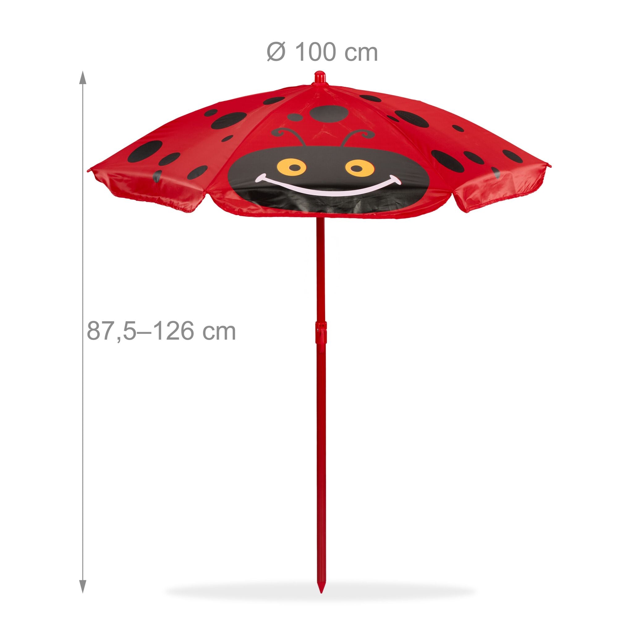 Camping Kindersitzgruppe mit Schirm Rot-Schwarz von Relaxdays