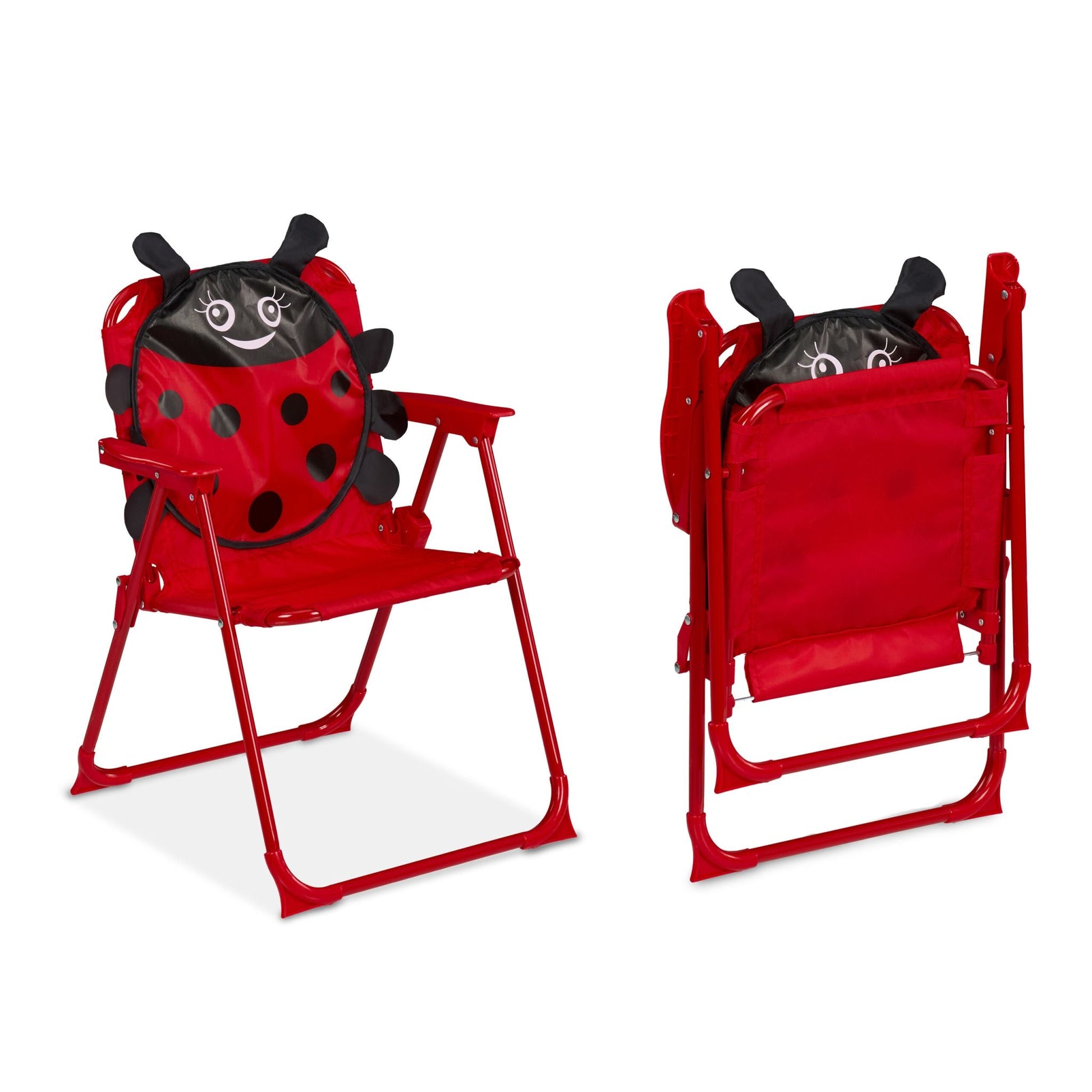Camping Kindersitzgruppe mit Schirm Rot-Schwarz von Relaxdays