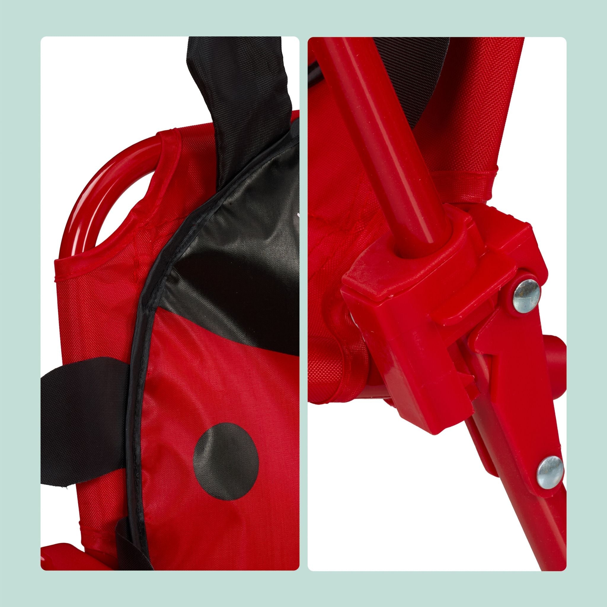 Camping Kindersitzgruppe mit Schirm Rot-Schwarz von Relaxdays