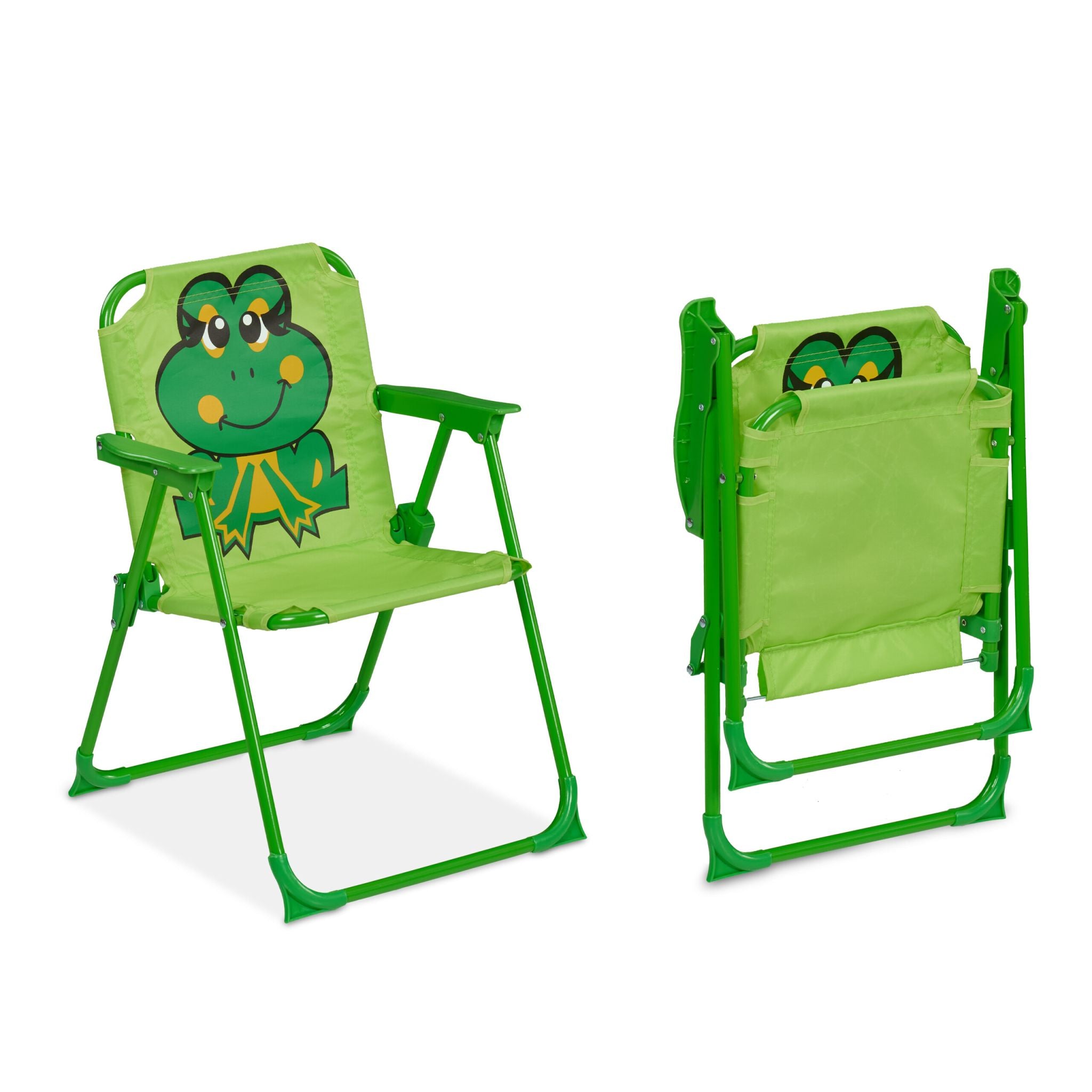Camping Kindersitzgruppe mit Schirm Dunkelgrün-Grün von Relaxdays
