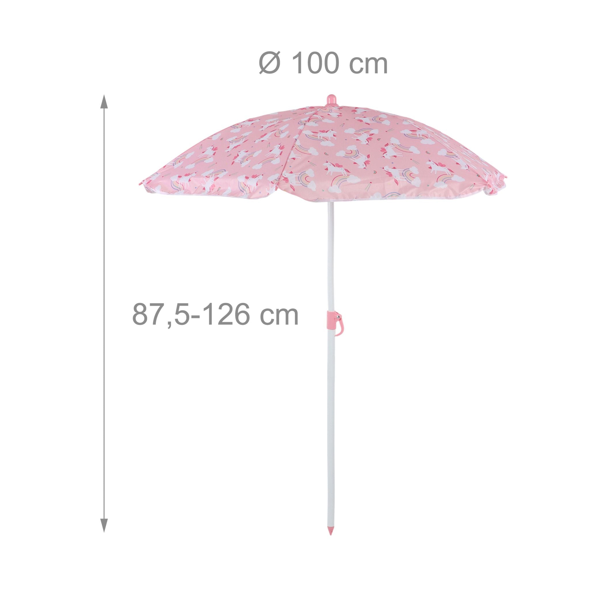 Camping Kindersitzgruppe mit Schirm Weiss-Rosa von Relaxdays