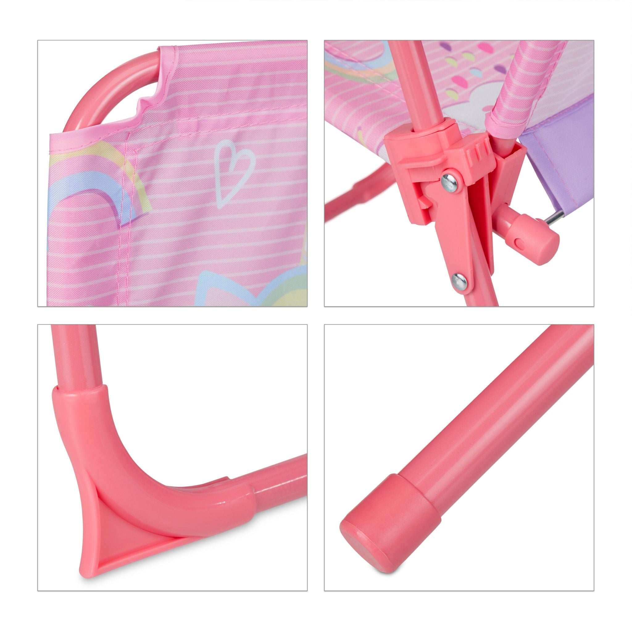 Camping Kindersitzgruppe mit Schirm Lila-Pink-Rosa von Relaxdays