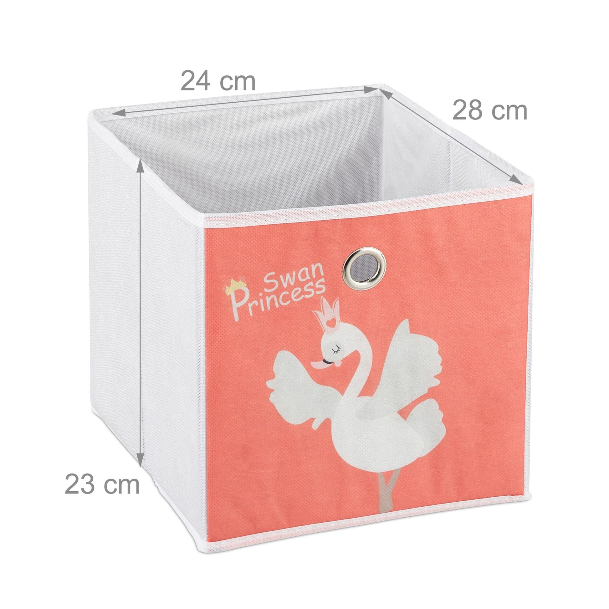 Kinderregal Schwan mit Boxen Weiss-Rot von Relaxdays
