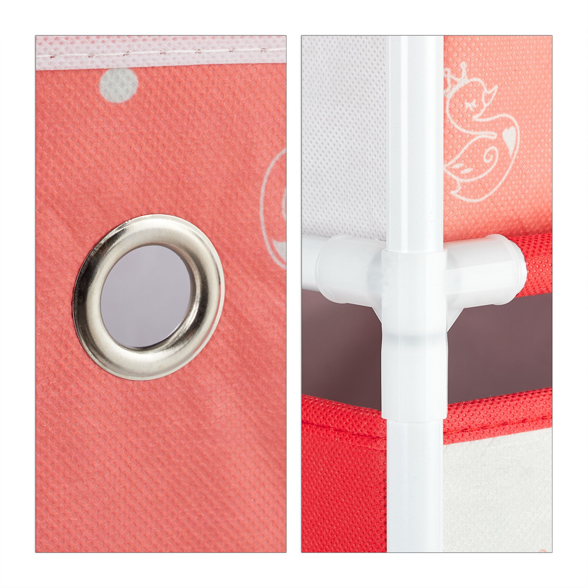 Kinderregal Schwan mit Boxen Weiss-Rot von Relaxdays