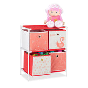 Kinderregal Schwan mit Boxen Weiss-Rot von Relaxdays