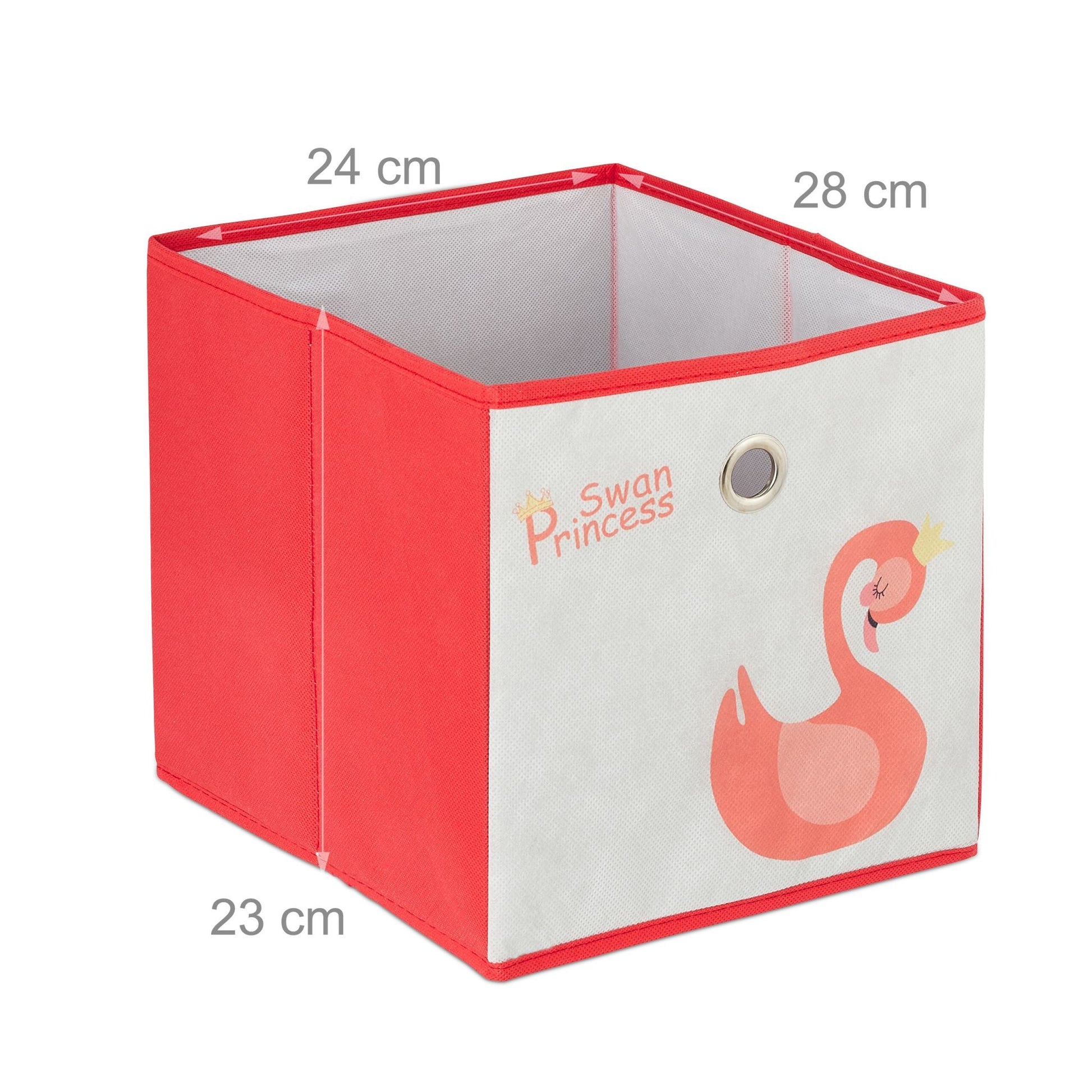 Kinderregal Schwan mit Boxen Weiss-Rot von Relaxdays