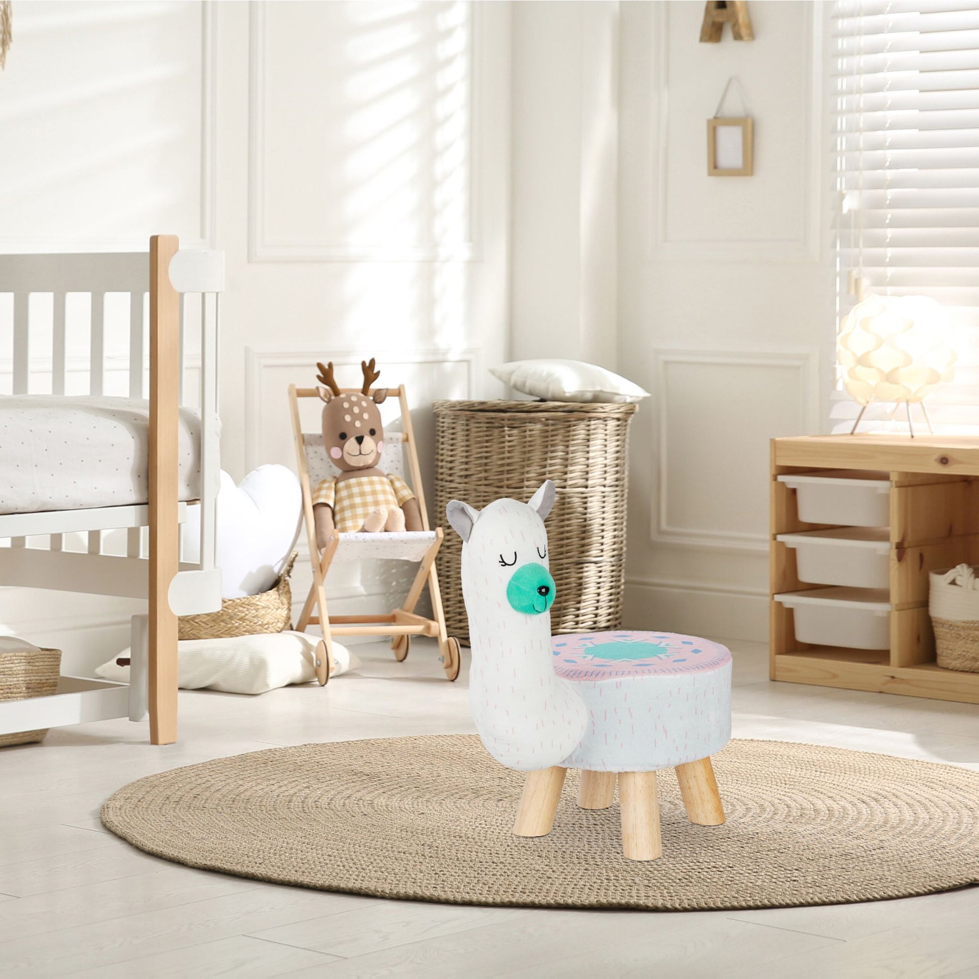 Tierhocker für Kinder Blau-Hellbraun von Relaxdays