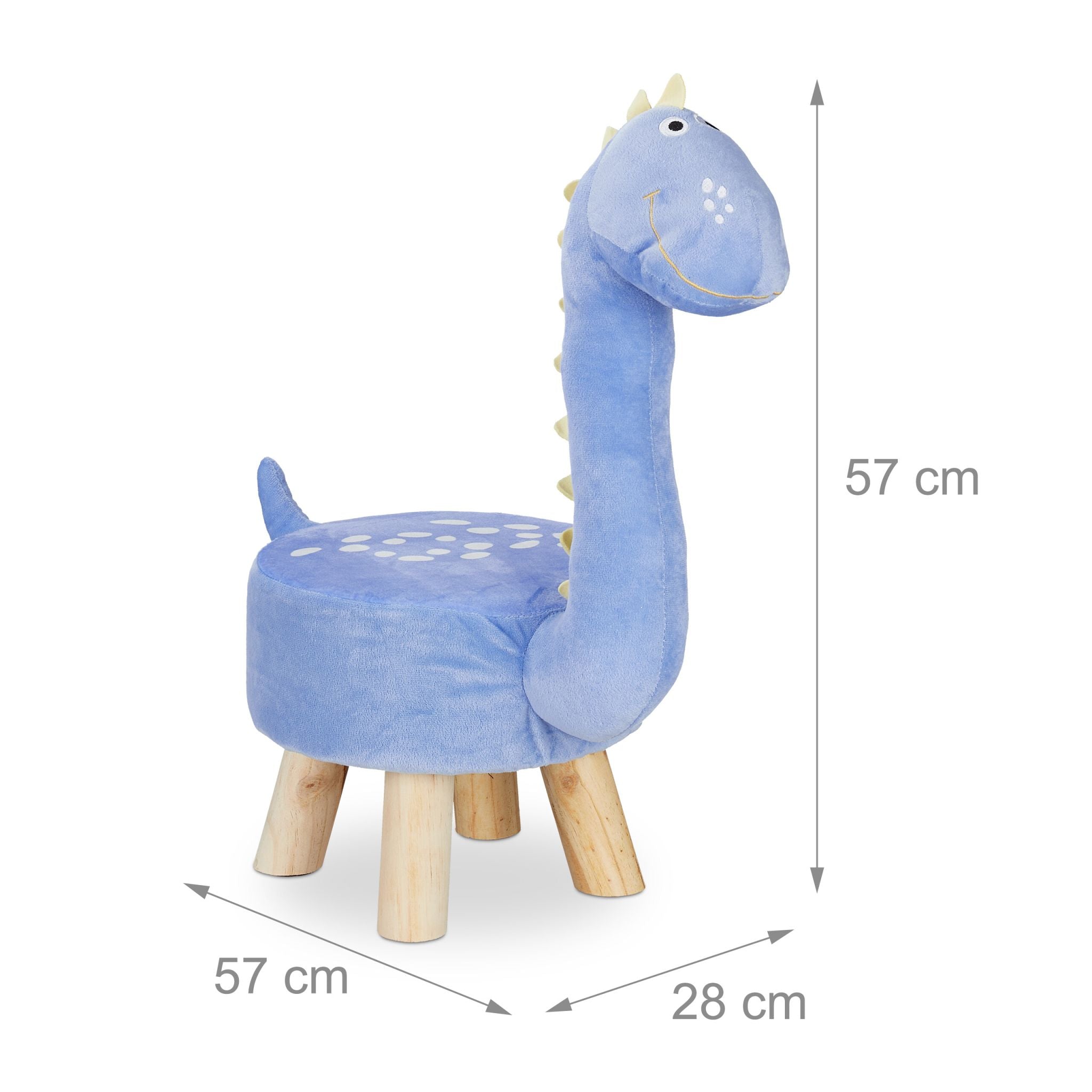 Tierhocker für Kinder Blau-Hellbraun von Relaxdays