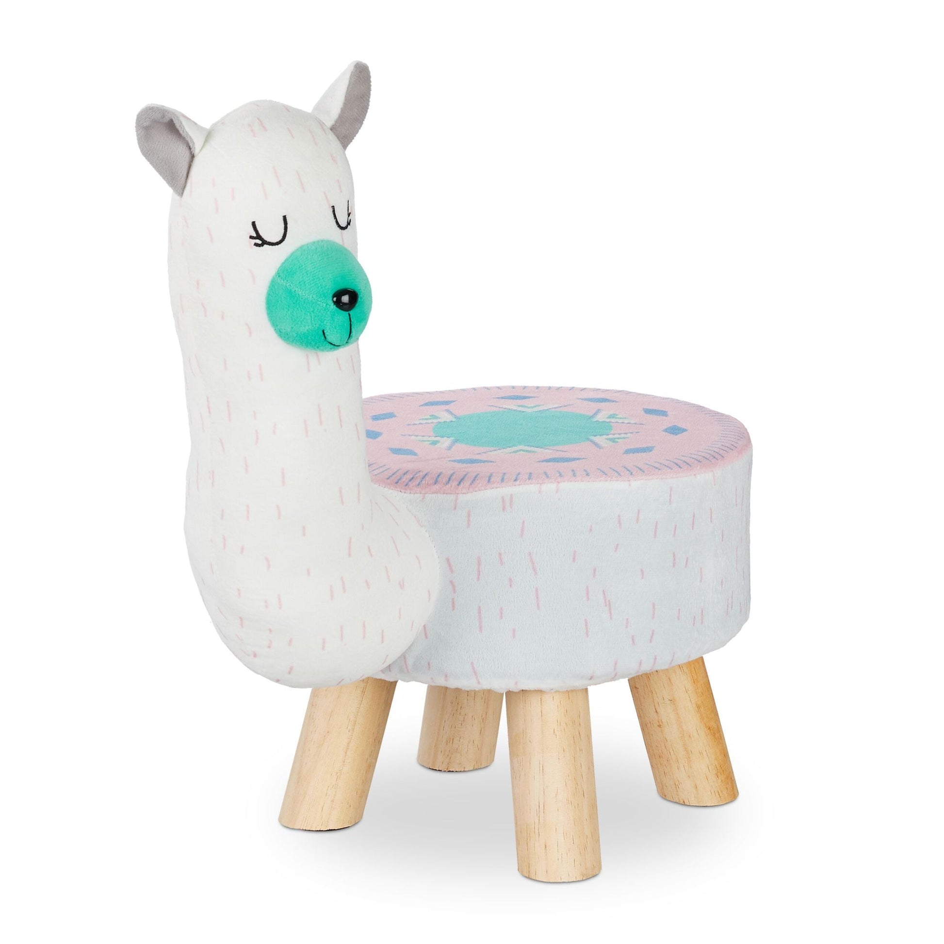 Tierhocker für Kinder Weiss-Hellbraun von Relaxdays