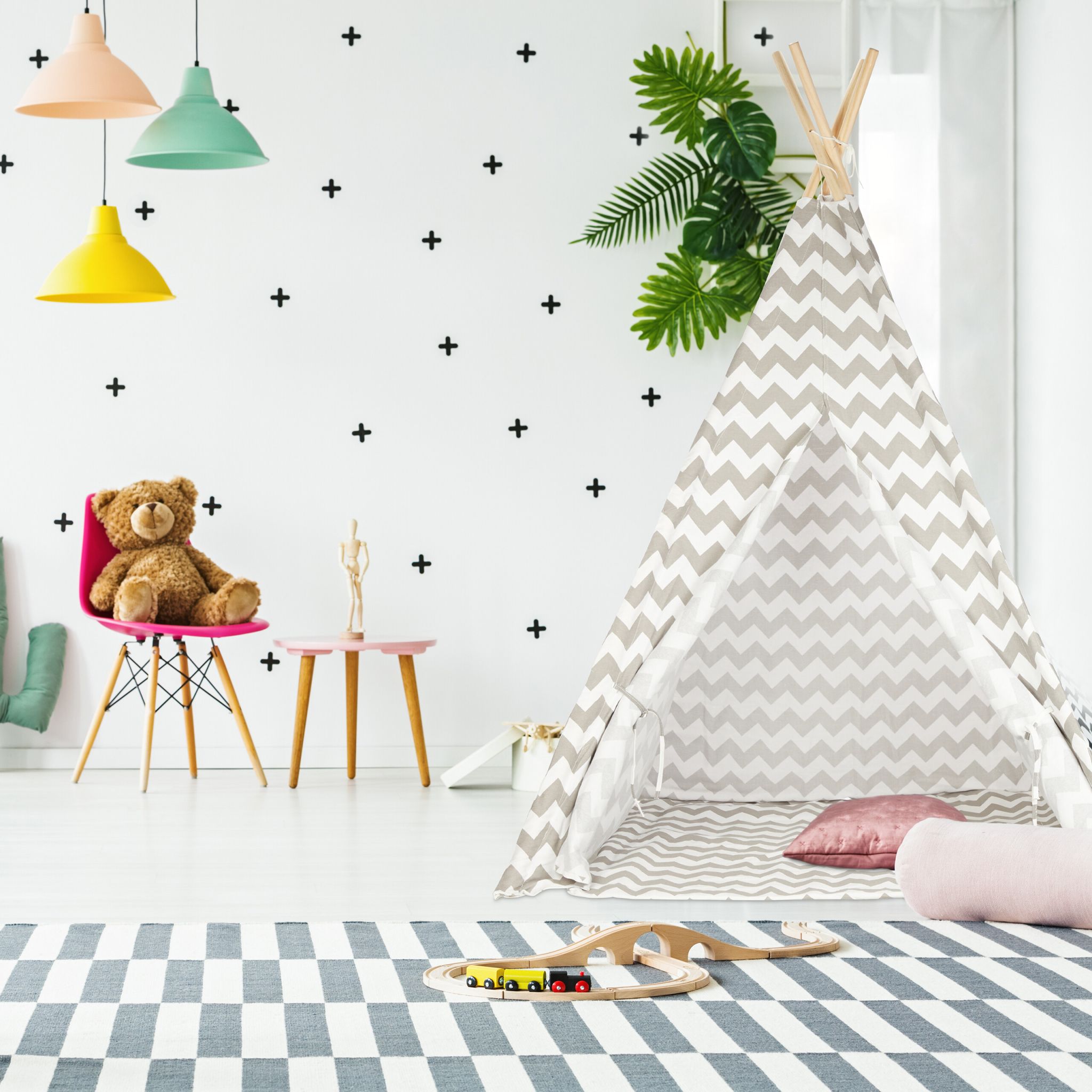 Tipi Zelt Kinder Weiss-Grau von guteszeug.ch
